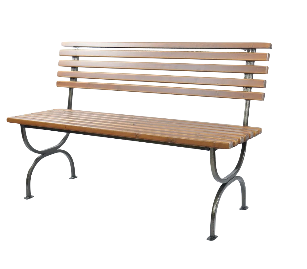 Изображение товара Садовая скамейка Классика СКК-1-11 из сосны с металлической опорой 150x41x85 см