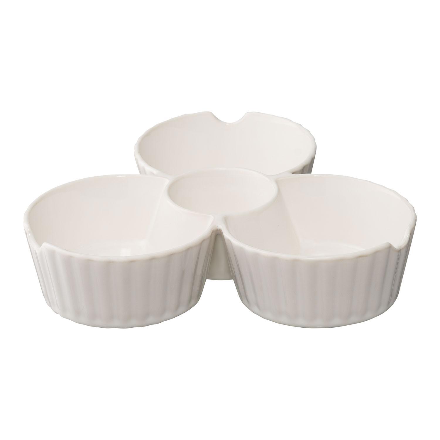 Изображение товара Менажница TKANO из фарфора серии Kitchen Spirit белая, 21x22,5x5 см