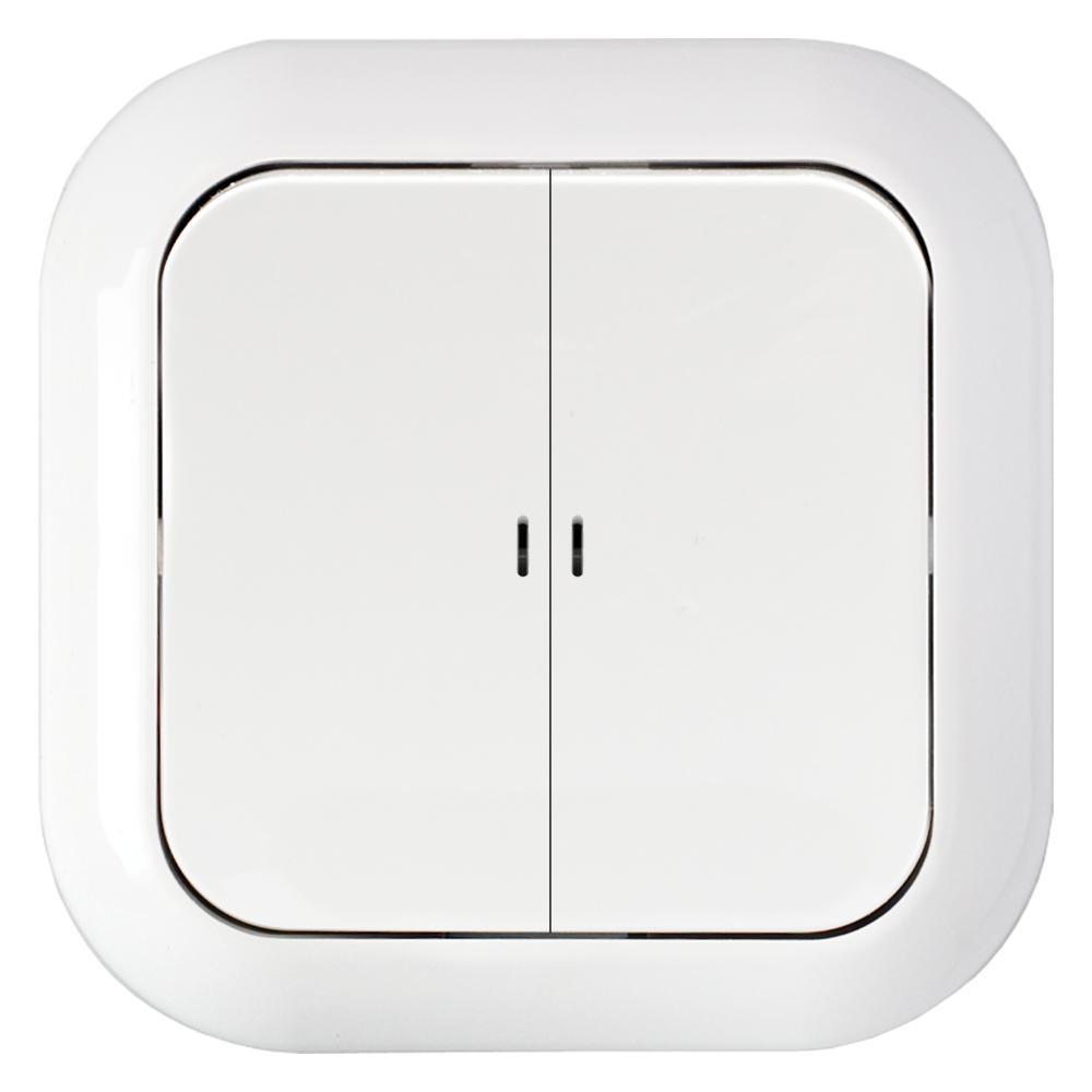 Изображение товара Выключатель встраиваемый Bylectrica Гармония С510-233 2 клавиши с подсветкой цвет белый