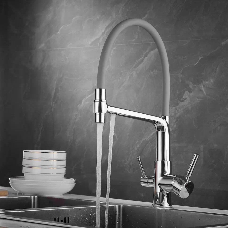 Изображение товара Однорычажный кухонный смеситель Rose R658 хром швейцарского производства