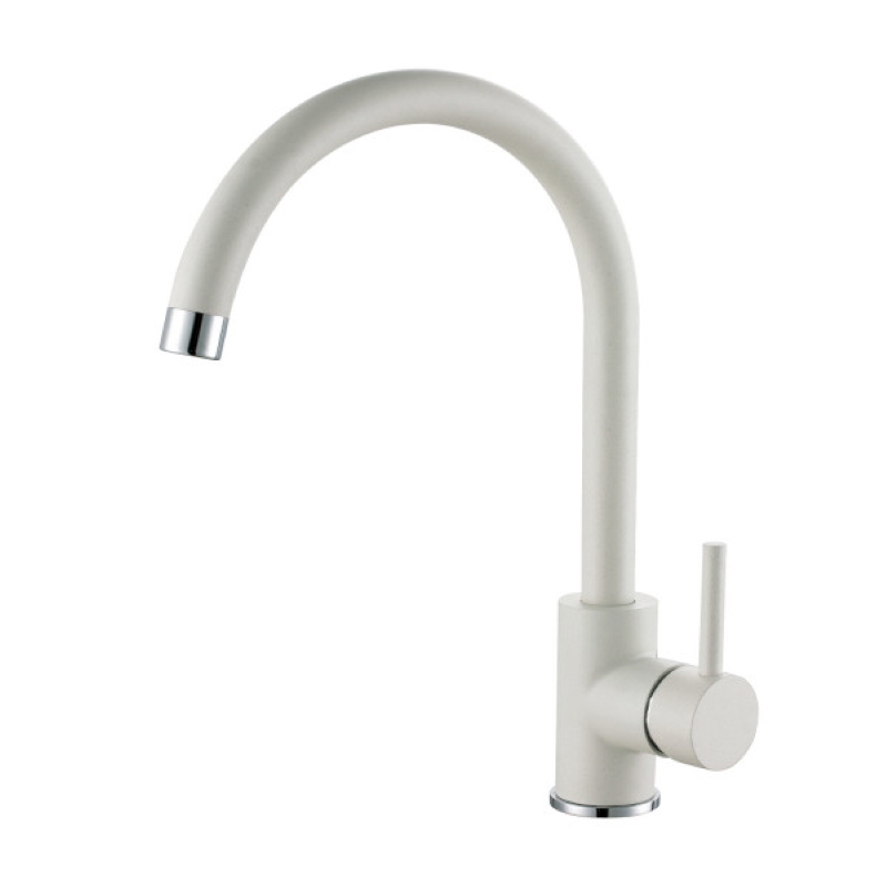 Изображение товара Смеситель для кухни ALVEUS Genesis Kati однорычажный белый матовый с поворотным изливом 22.2 см