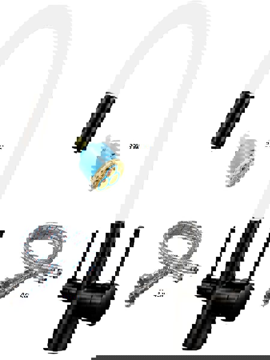 Изображение товара Однорычажный кухонный смеситель OUTE T60003BH-0 латунь белый с гибким изливом