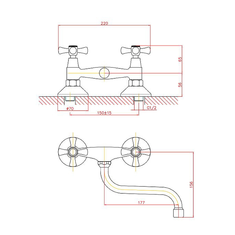 Изображение товара Смеситель Cron Cn4642 Однорычажный излив 15 см хром
