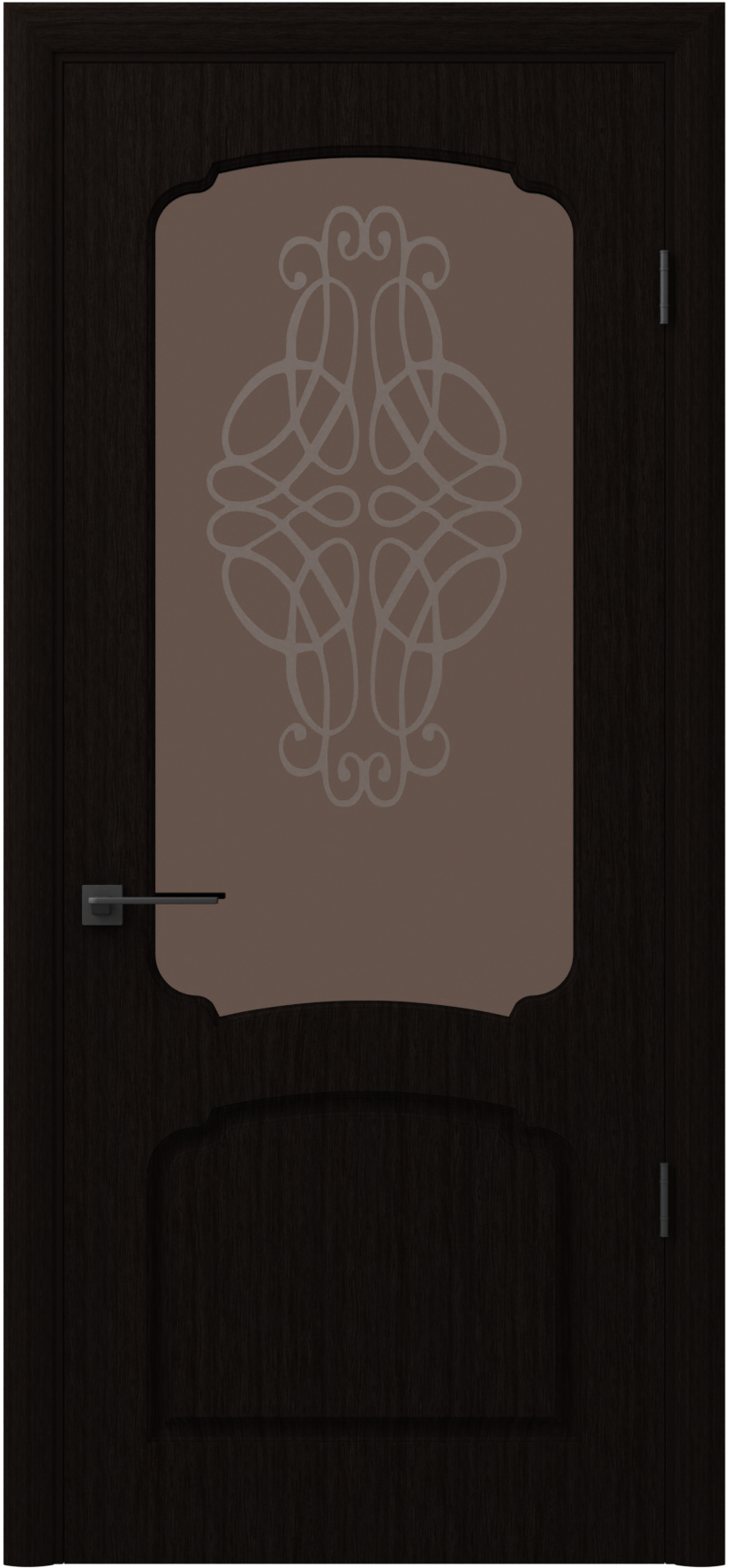 Изображение товара Дверь межкомнатная со стеклом Хелли 70x200 см шпон цвет венге без замка, без петель