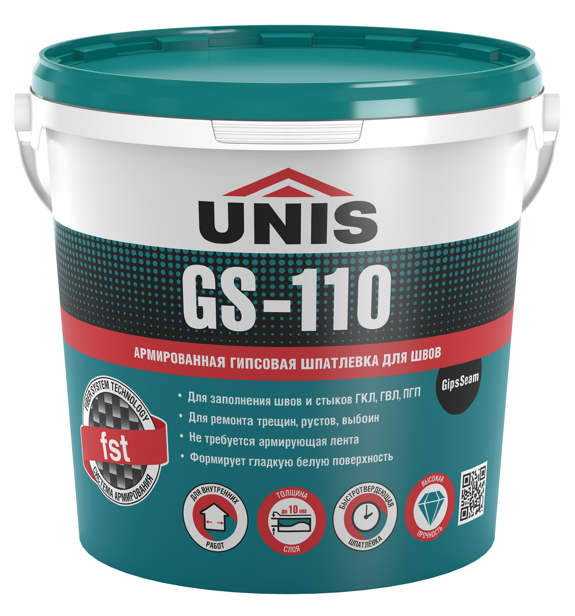 Изображение товара Шпаклёвка гипсовая для заделки швов Unis GipsSeam GS-110 5 кг