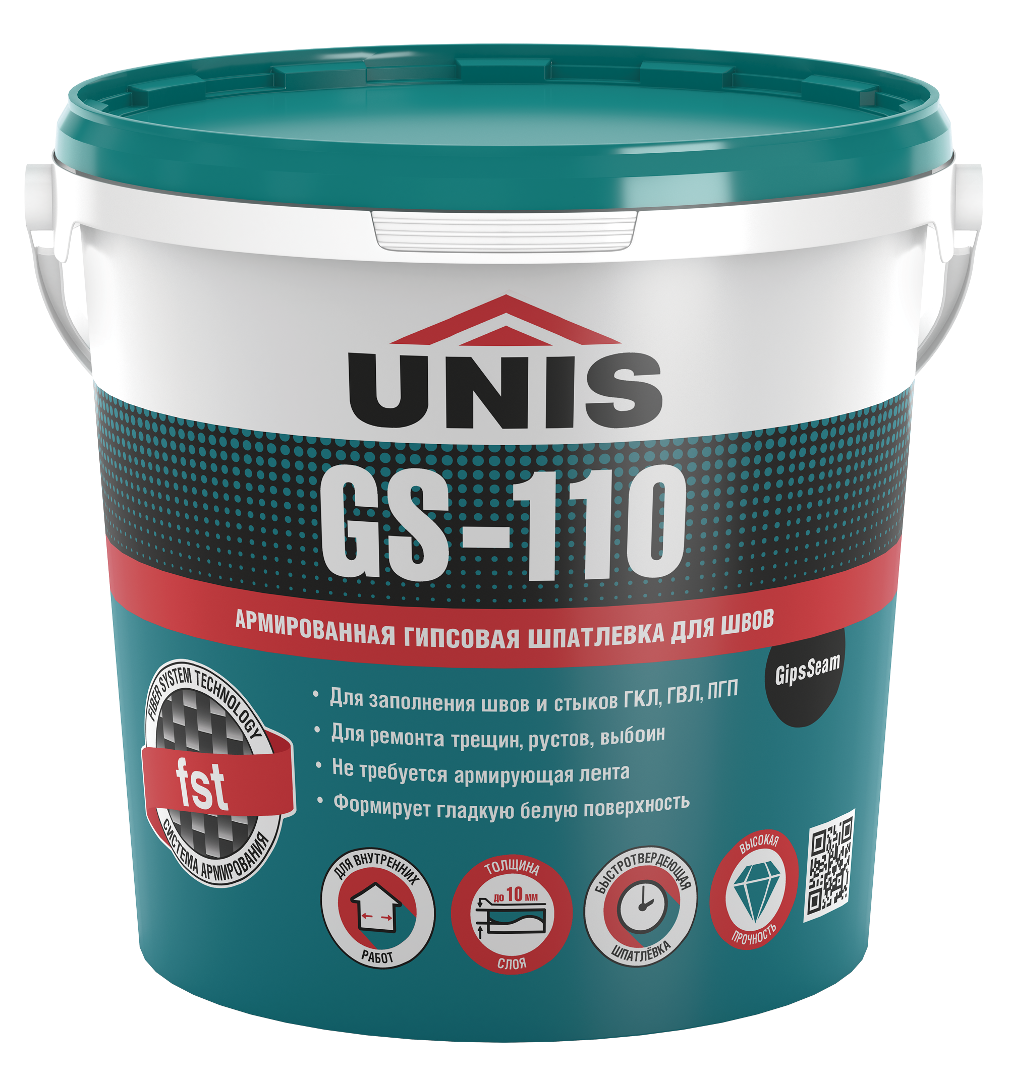 Шпаклёвка гипсовая для заделки швов Unis GipsSeam GS-110 5 кг