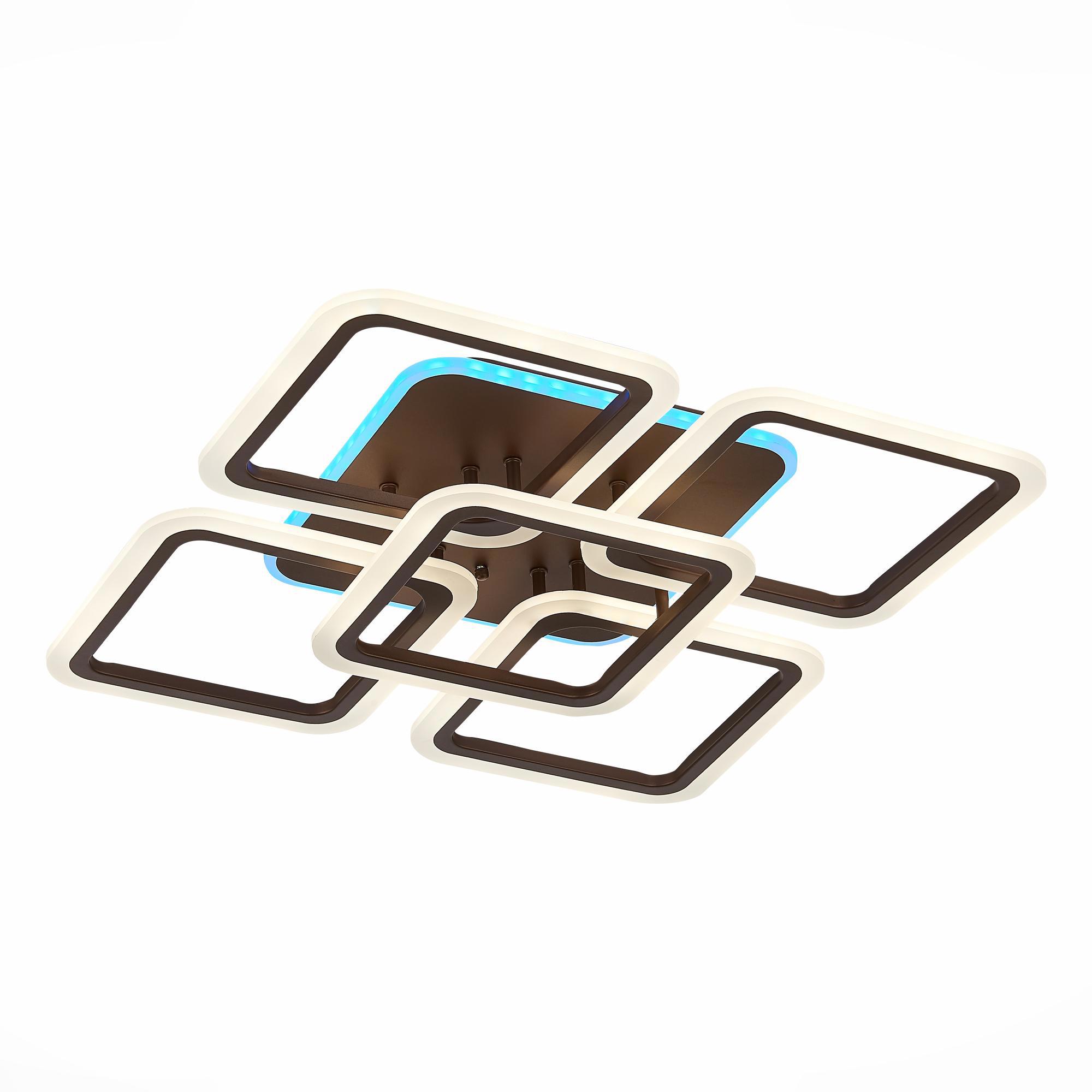 Изображение товара Люстра потолочная светодиодная ALMA LIGHT с RGB подсветкой 5x140W коричневая