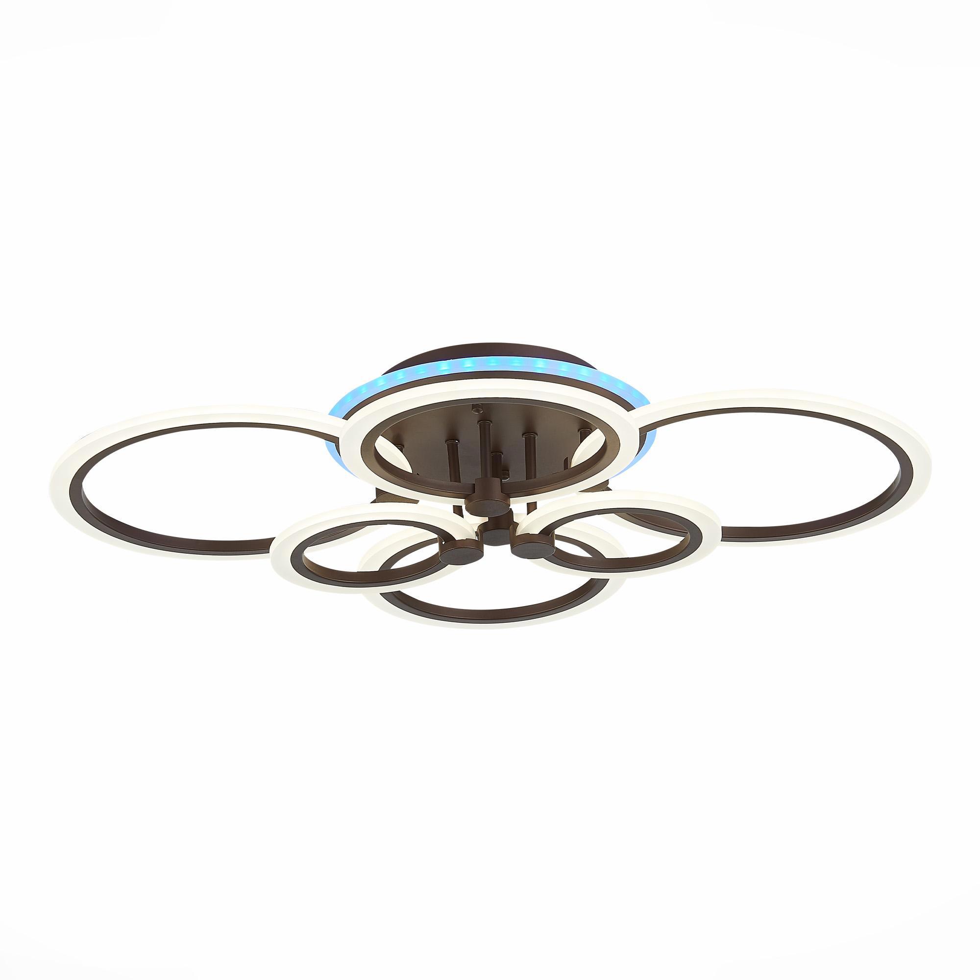 Изображение товара Люстра потолочная светодиодная ALMA LIGHT ALC00102BN-RGB-LED.6x132W 20 м² изменение цвета RGB цвет коричневый
