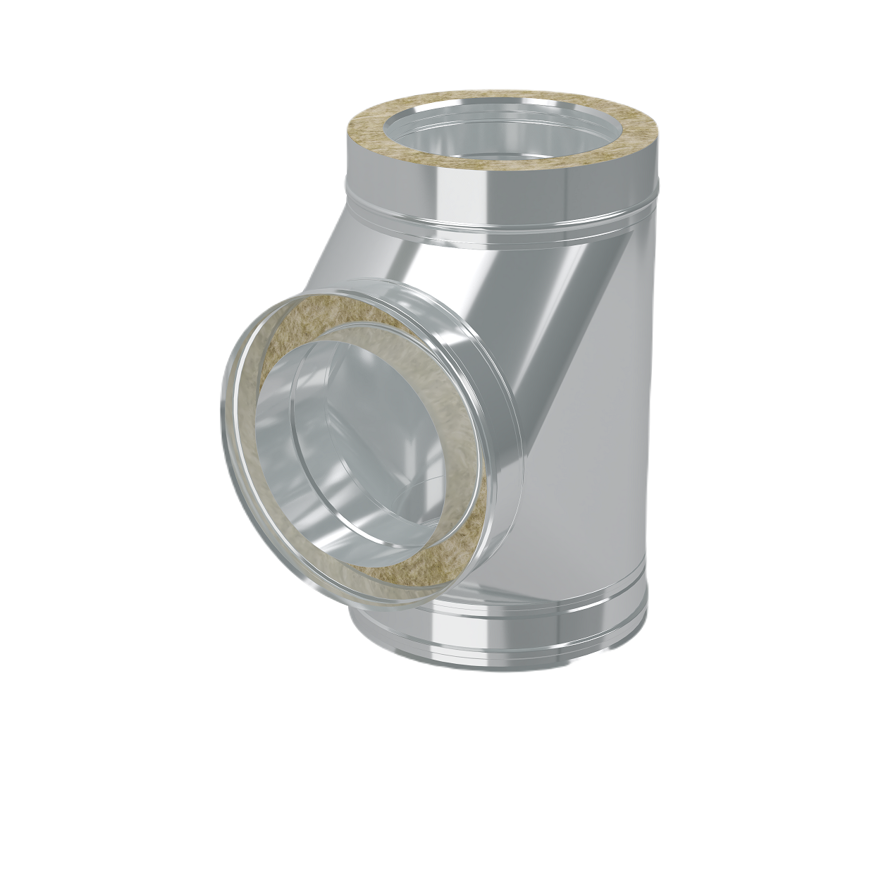 Изображение товара Тройник утеплённый с углом 90 градусов ПФ200x280 для дымохода КОРАКС