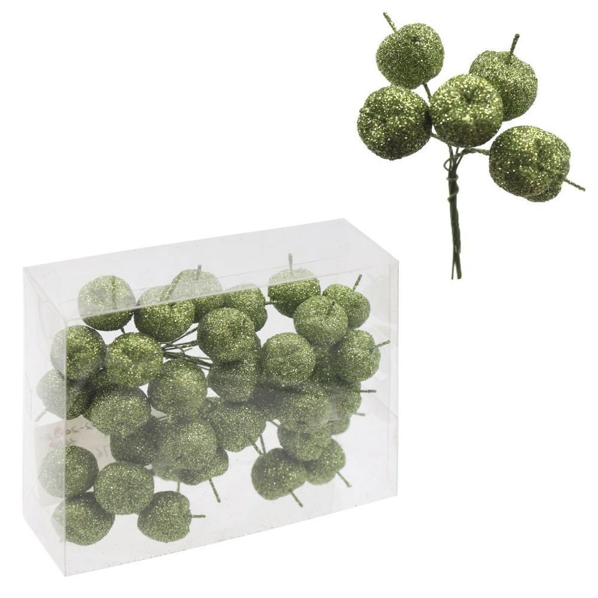 Изображение товара Изделие декоративное Ягоды 261766 ПВХ 4.5x10 см зеленое 36 шт