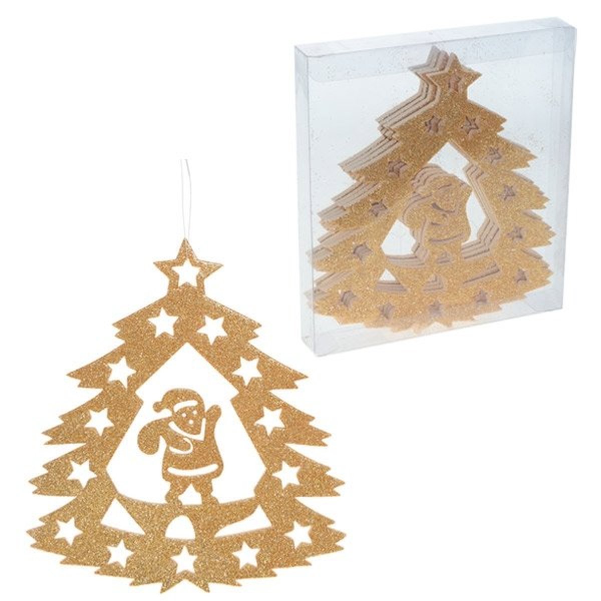 Изображение товара Украшение новогоднее Елочка 657120 ПВХ 20x2.5 см золотое 4 шт