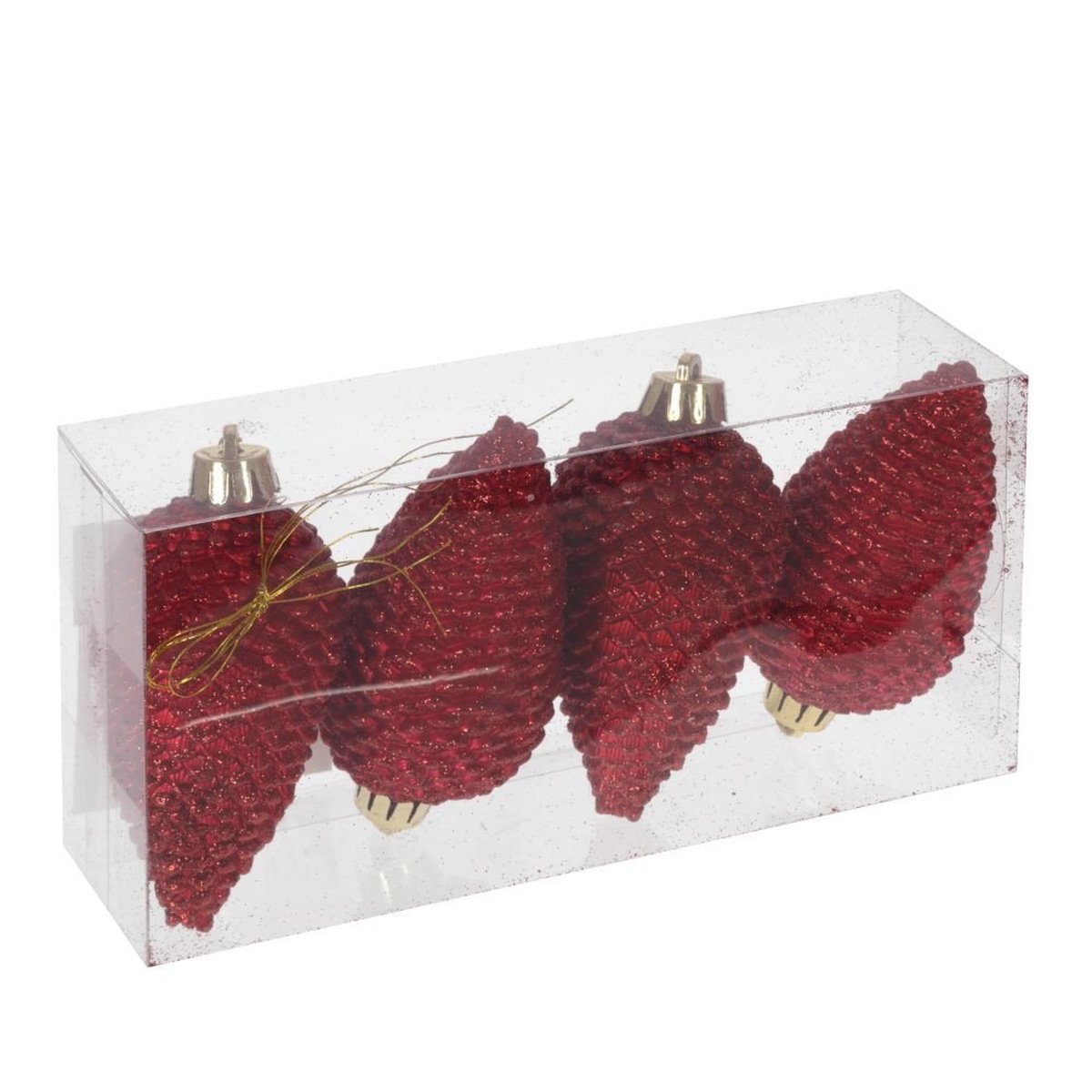 Изображение товара Украшение новогоднее Шишка 722847 ПВХ 5x9 см красное 4 шт