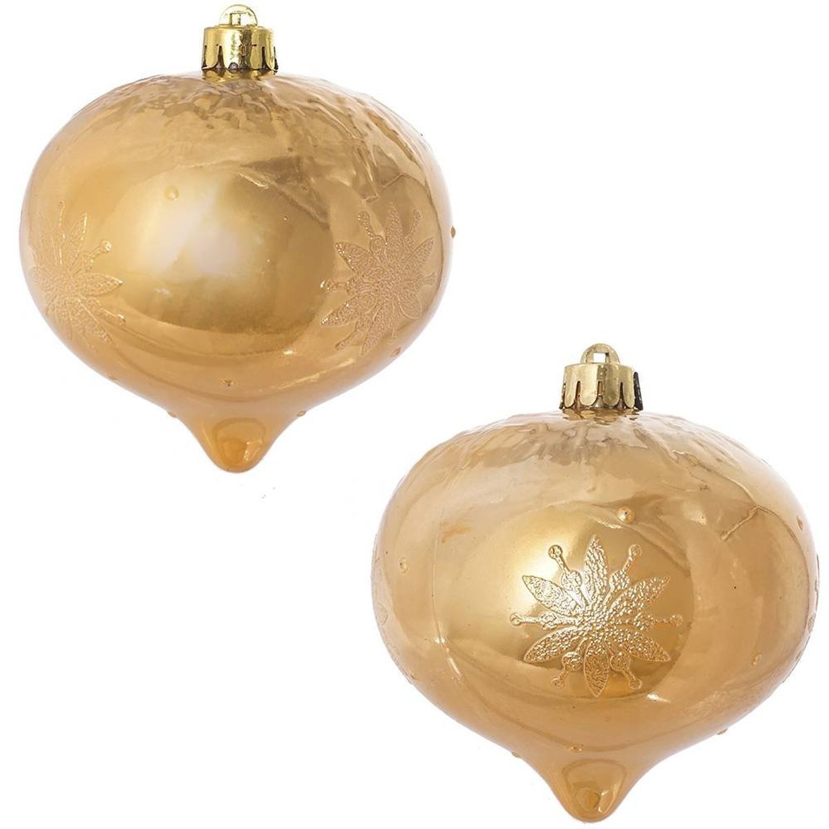 Изображение товара Украшение новогоднее Шар счастье 722981 ПВХ 9.5x9.5 см золотое 2 шт