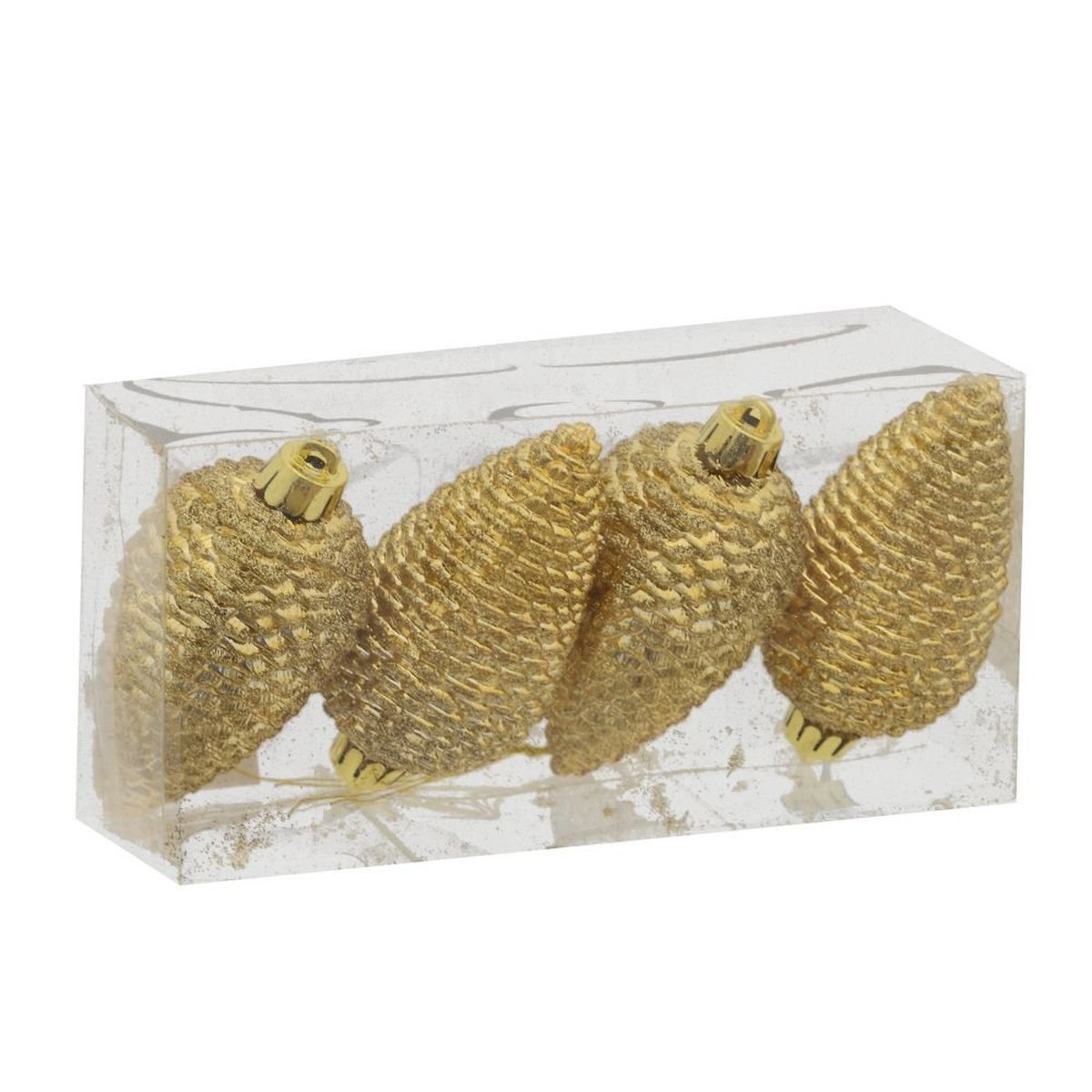 Изображение товара Новогодние украшения шишки из ПВХ, золотой набор 4 шт 5x8.5 см