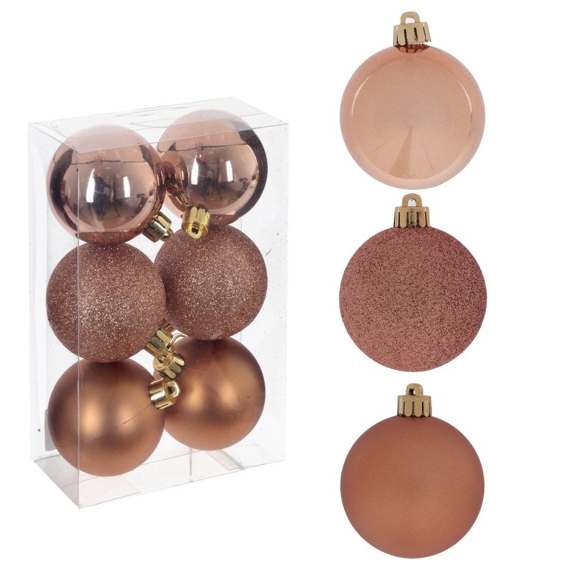 Изображение товара Украшение новогоднее Шар 764228 ПВХ 6x11.5 см бежевое 6 шт