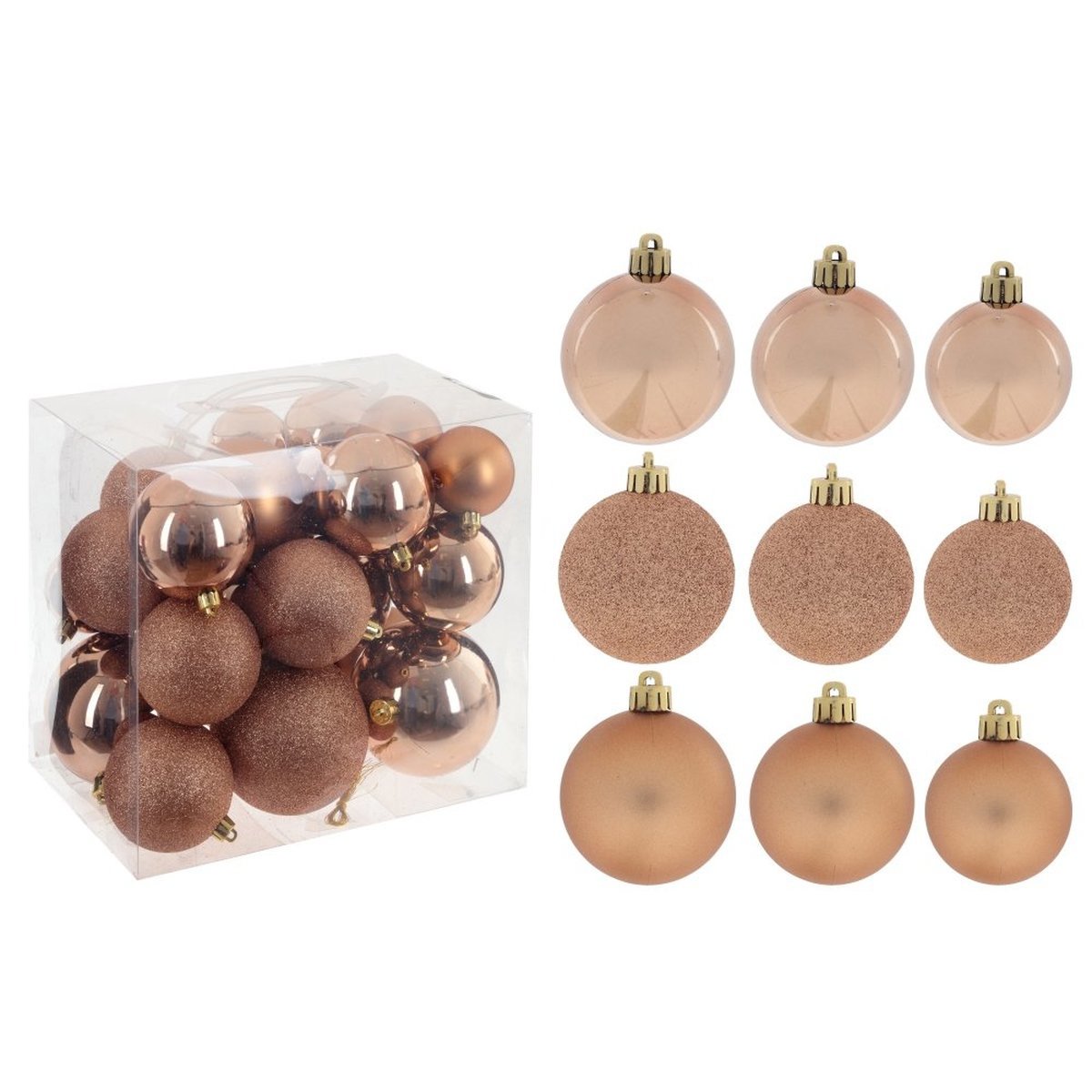 Изображение товара Украшение новогоднее Шар 764237 ПВХ 9x9.5 см бежевое 26 шт