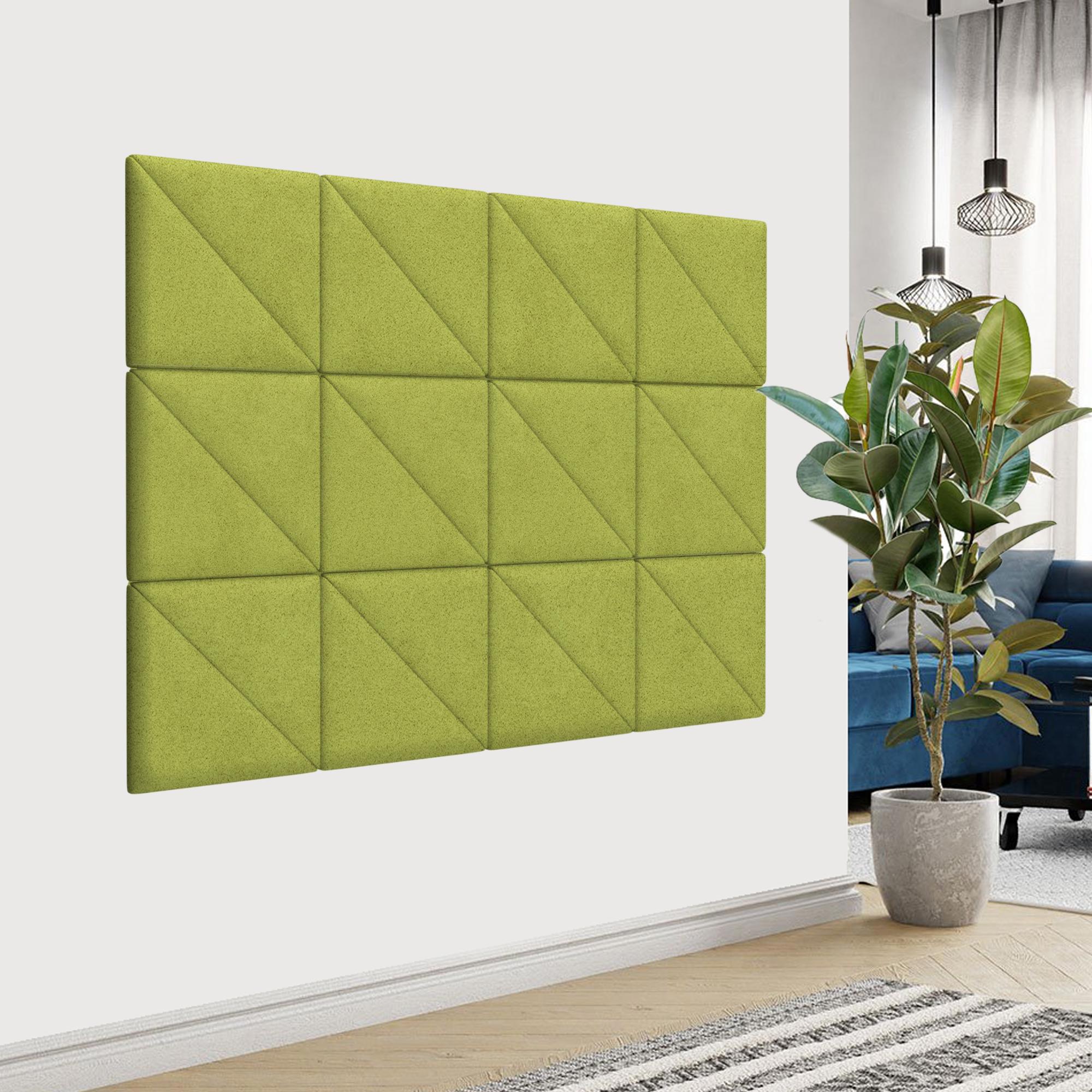 Изображение товара Комплект мягких панелей Tartilla треугольник велюр цвет оливковый 300х300х29мм 2шт