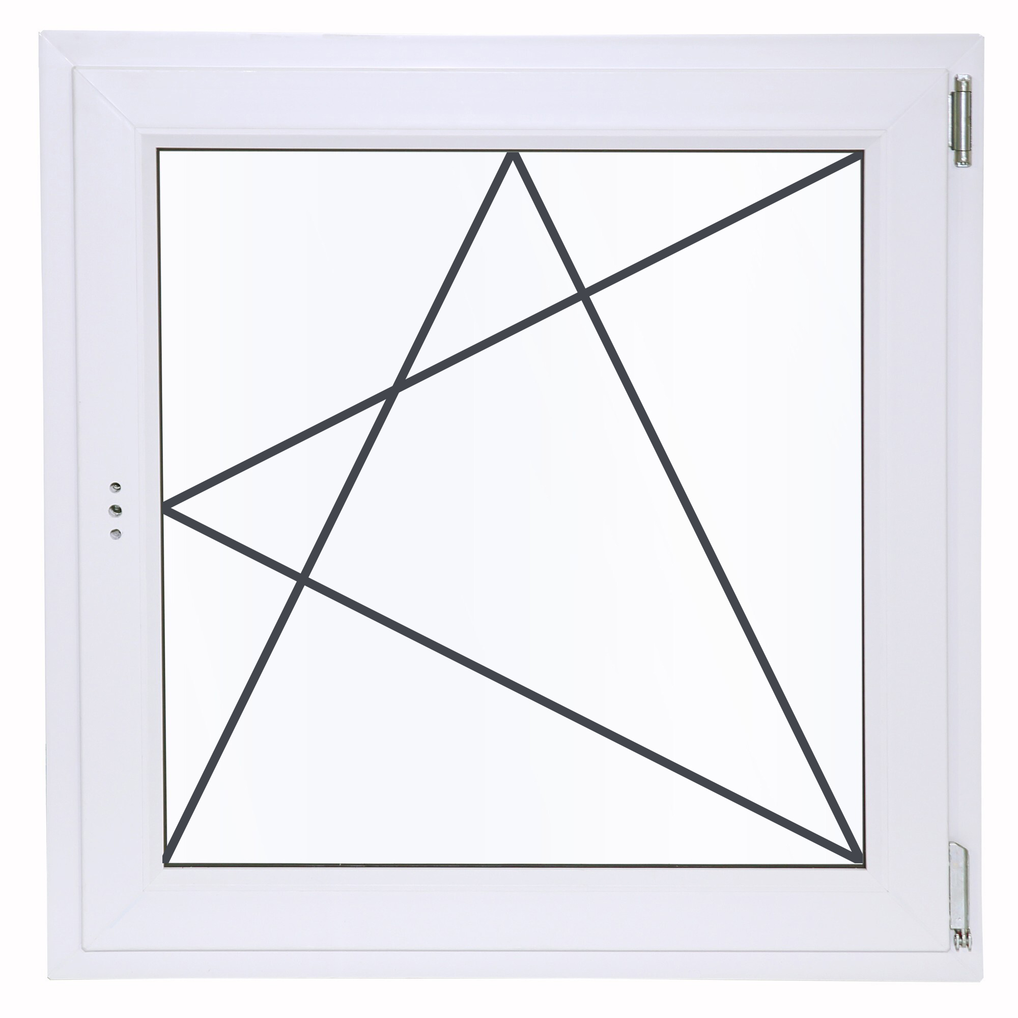 Изображение товара Окно пластиковое ПВХ Deceuninck одностворчатое 870x900 мм (ВхШ) правое однокамерный стеклопакет белое