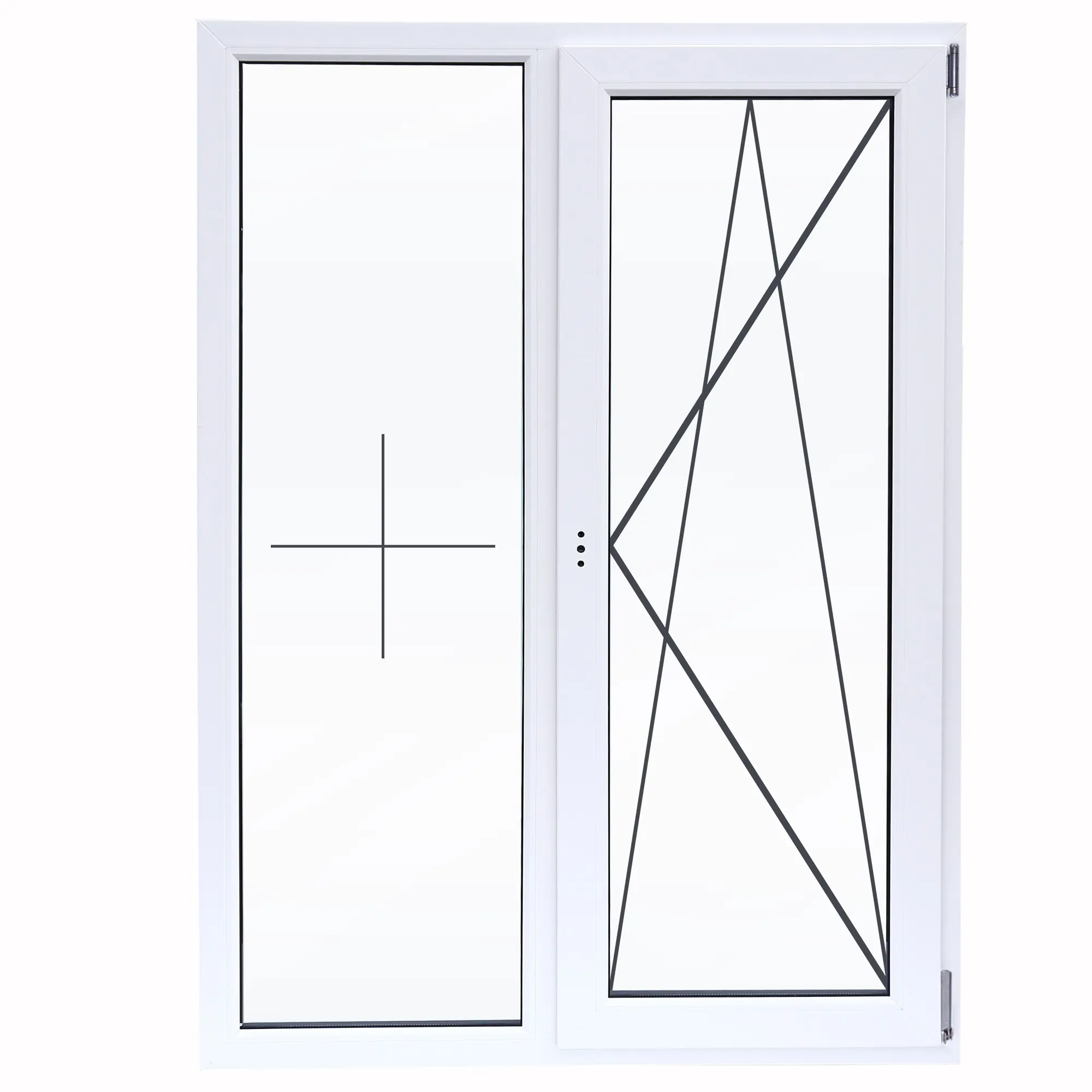 Окно пластиковое ПВХ VEKA двустворчатое 1270x1000 мм (ВхШ) однокамерный стеклопакет белый/белый