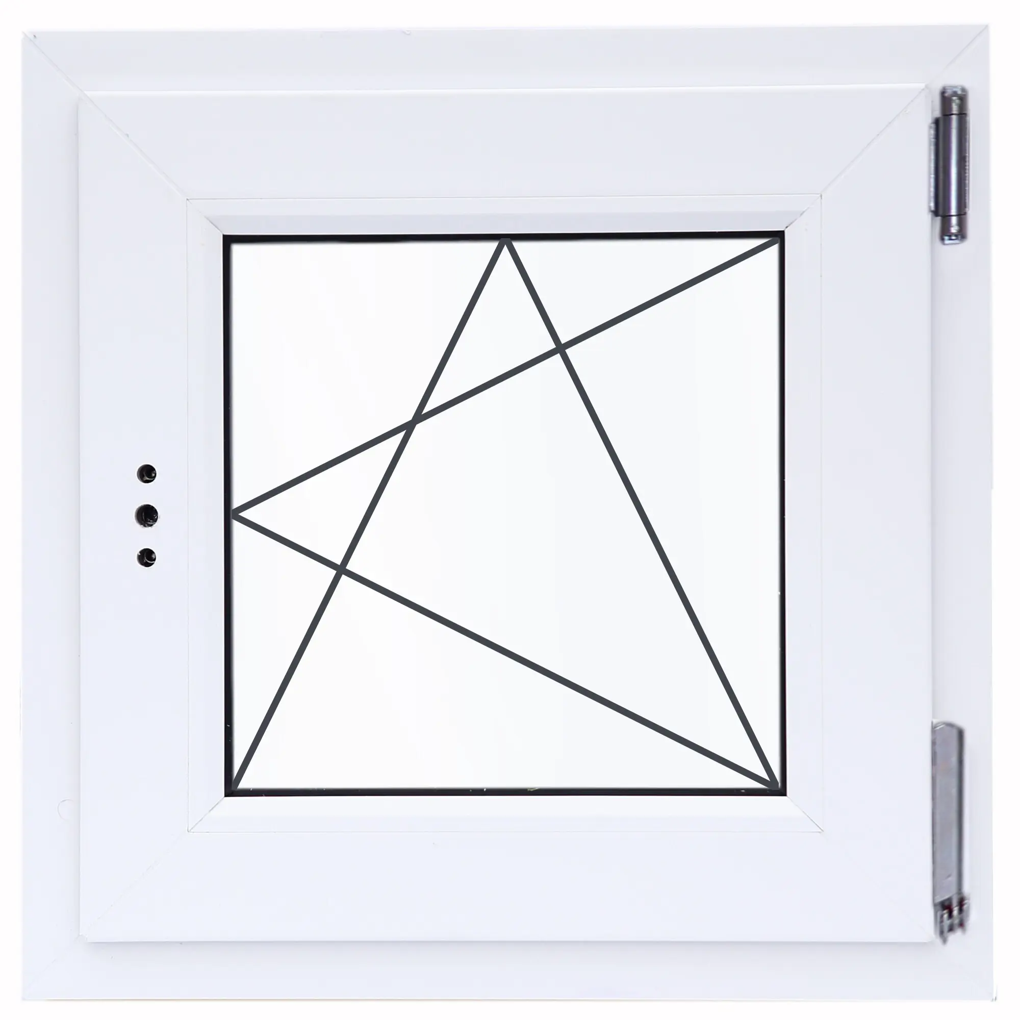 Окно пластиковое ПВХ VEKA одностворчатое 570x600 мм (ВхШ) правое поворотно-откидное двухкамерный стеклопакет белый/белый