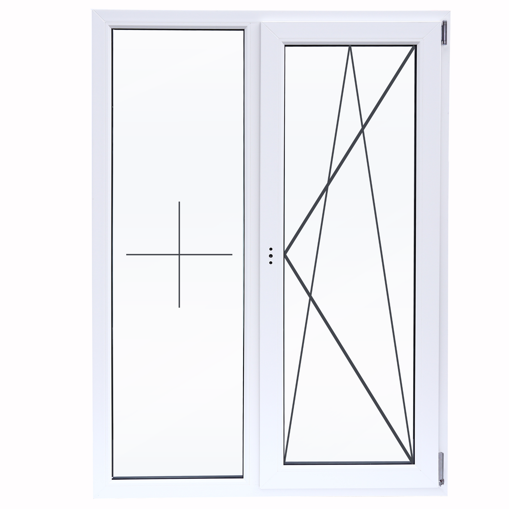 Изображение товара Окно пластиковое ПВХ VEKA двустворчатое 1160x1000 мм (ВхШ) однокамерный стеклопакет белый/белый