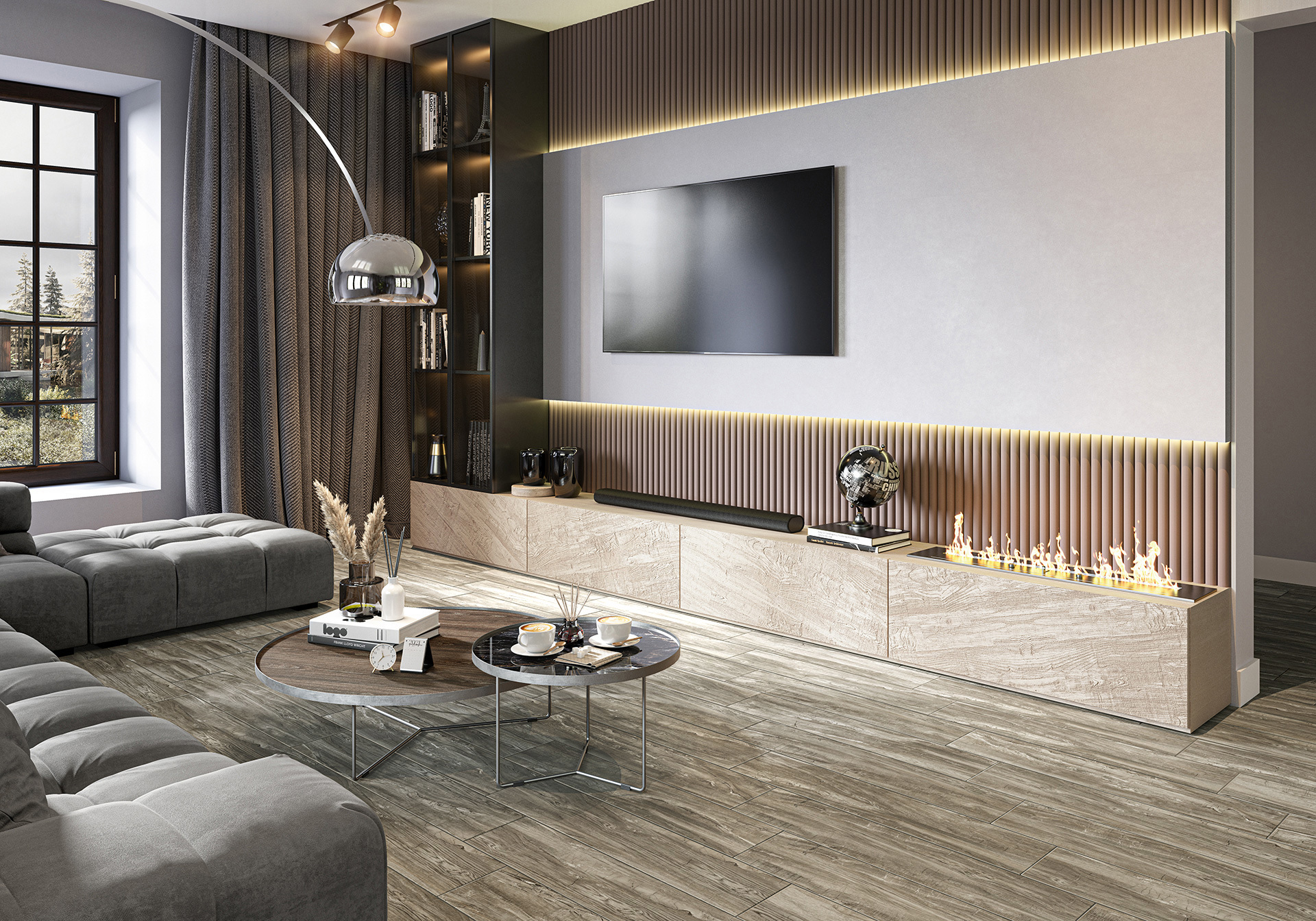 Изображение товара Плитка ALMA CERAMICA GFA92WDW44R 20x90 см коричневая ректифицированный керамогранит