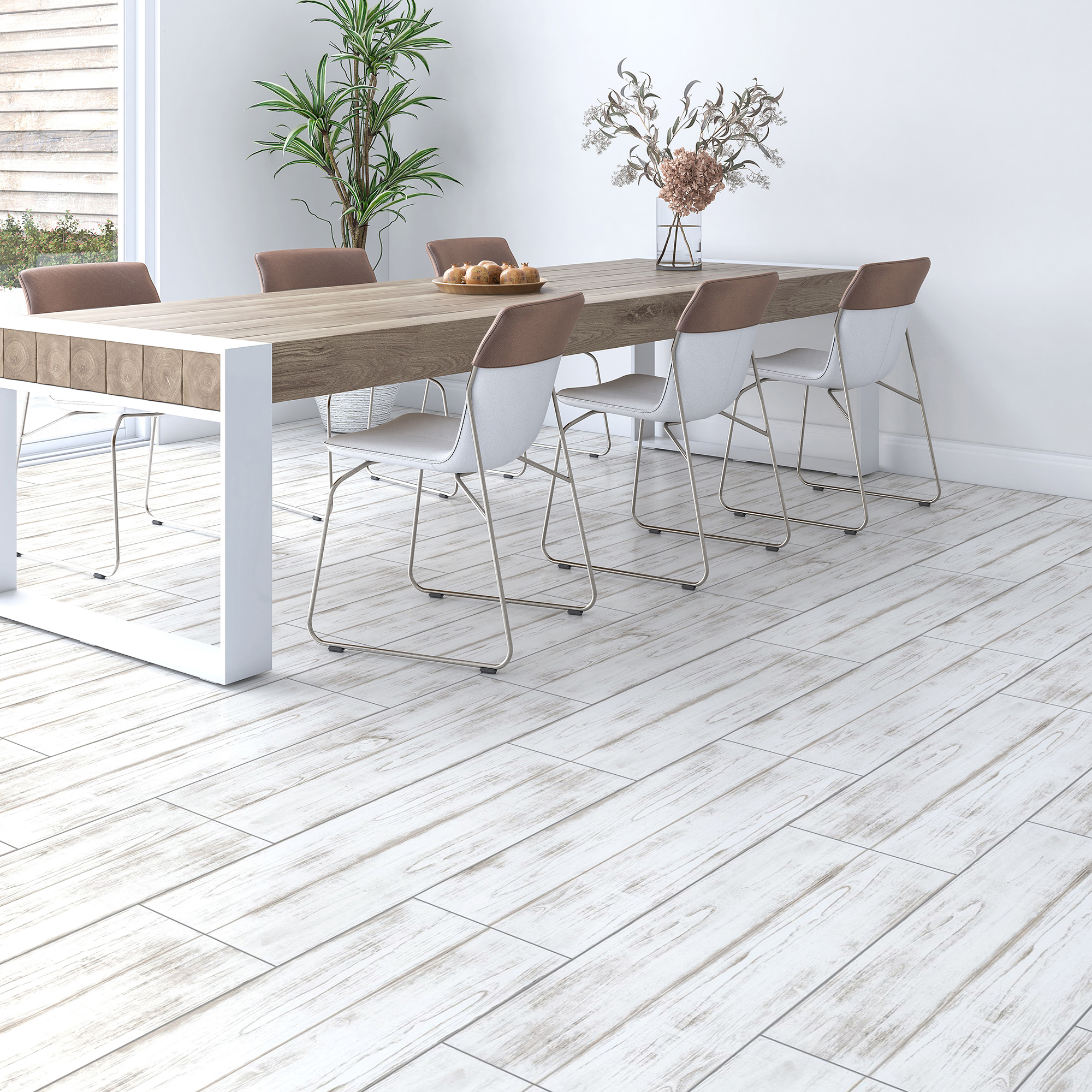 Изображение товара Керамогранит LB Ceramics Клэпборд 19.9x60.3x0.85 см 0.96 м² матовый цвет белый