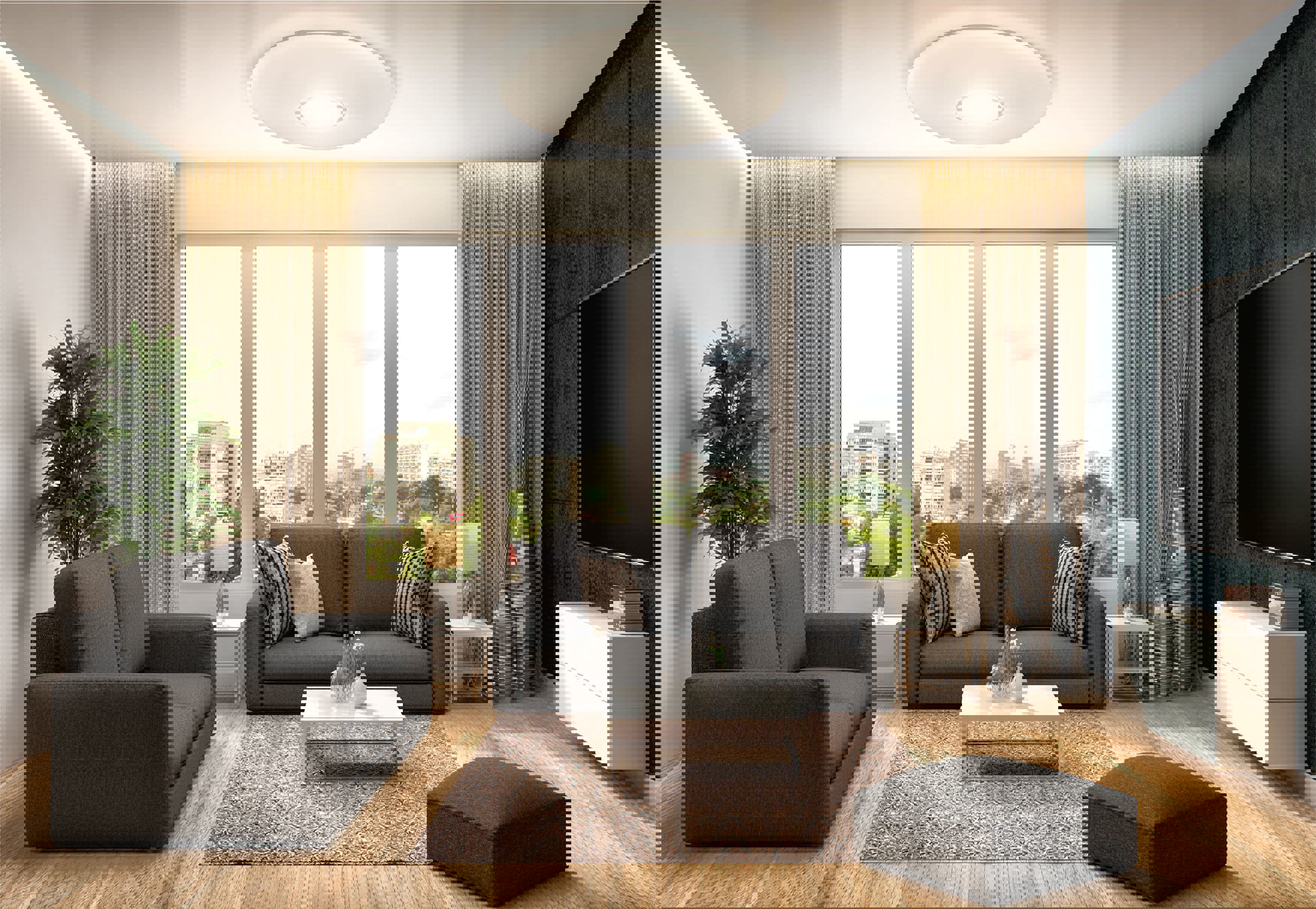 Изображение товара Люстра потолочная светодиодная SpectorLight 17651S SpectorLight 18 м² изменение цвета RGB свет цвет белый