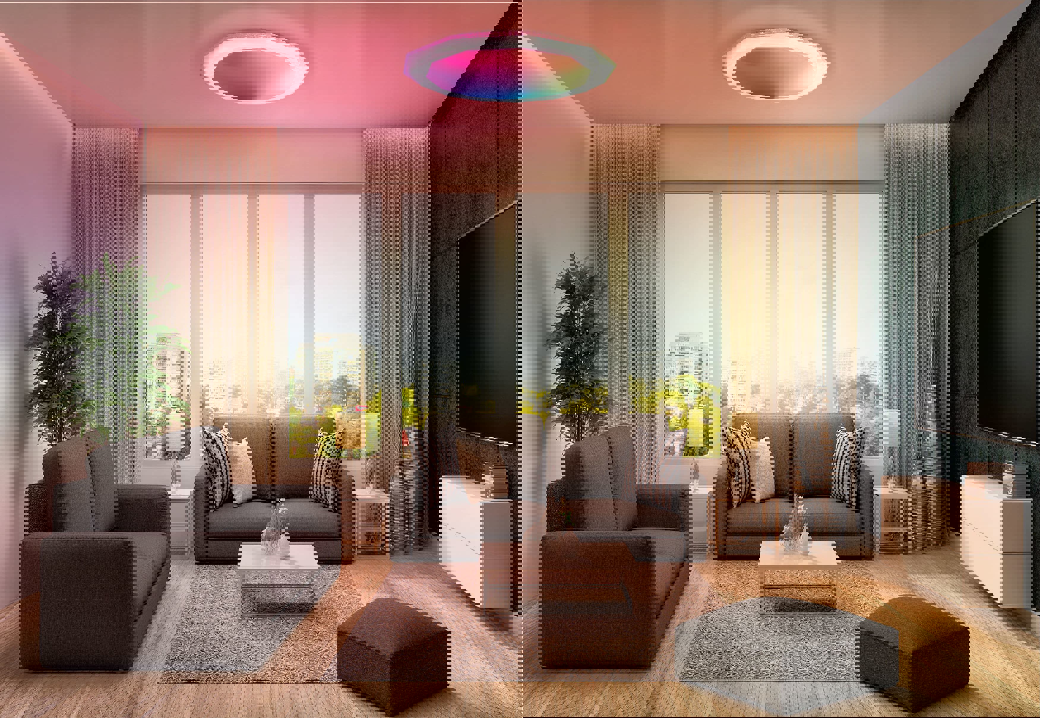 Изображение товара Люстра потолочная светодиодная SpectorLight с RGB и удаленным управлением