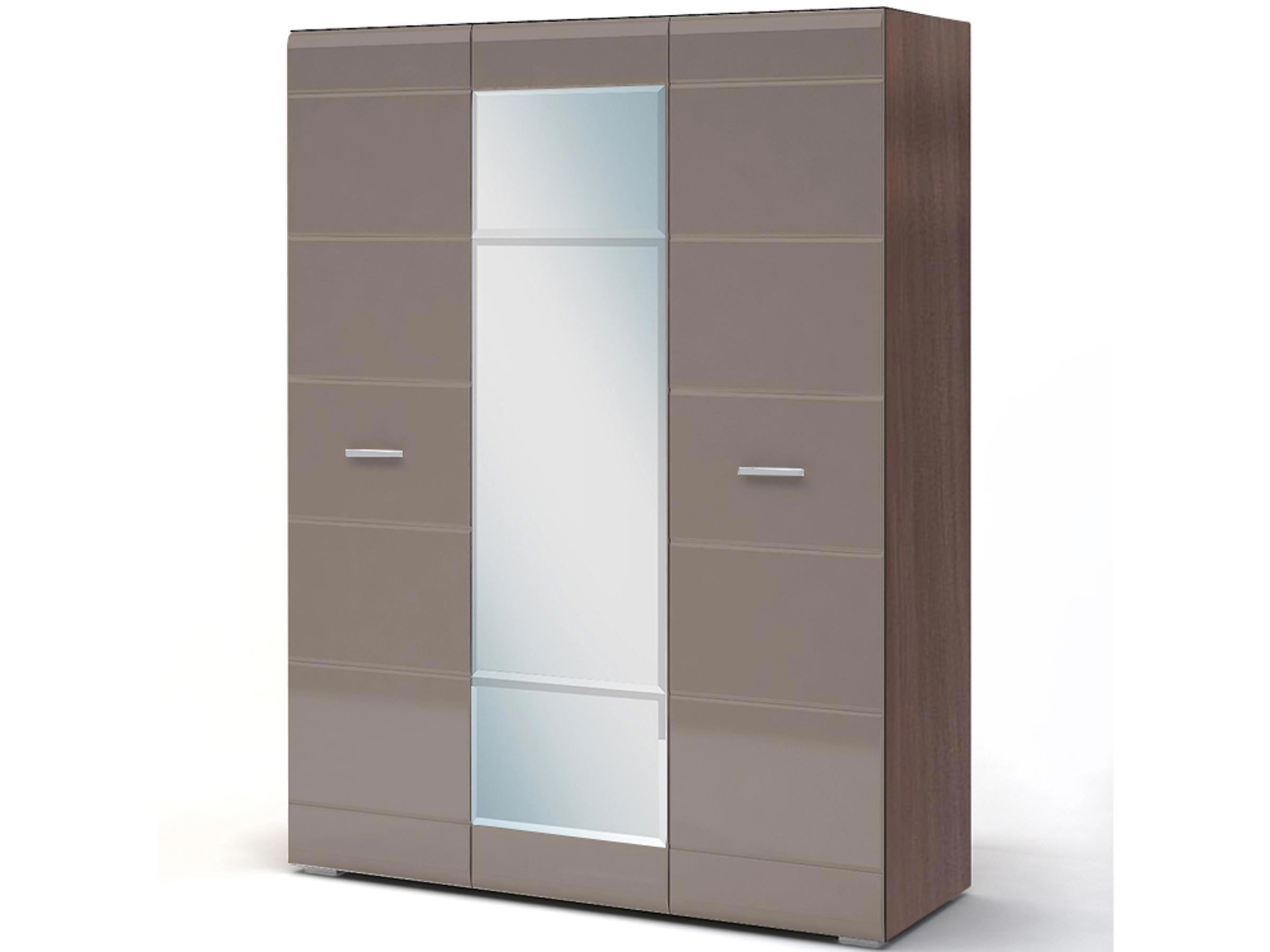 Изображение товара Шкаф Вегас трехдверный из ЛДСП с зеркалом кофе 150x57x200 см