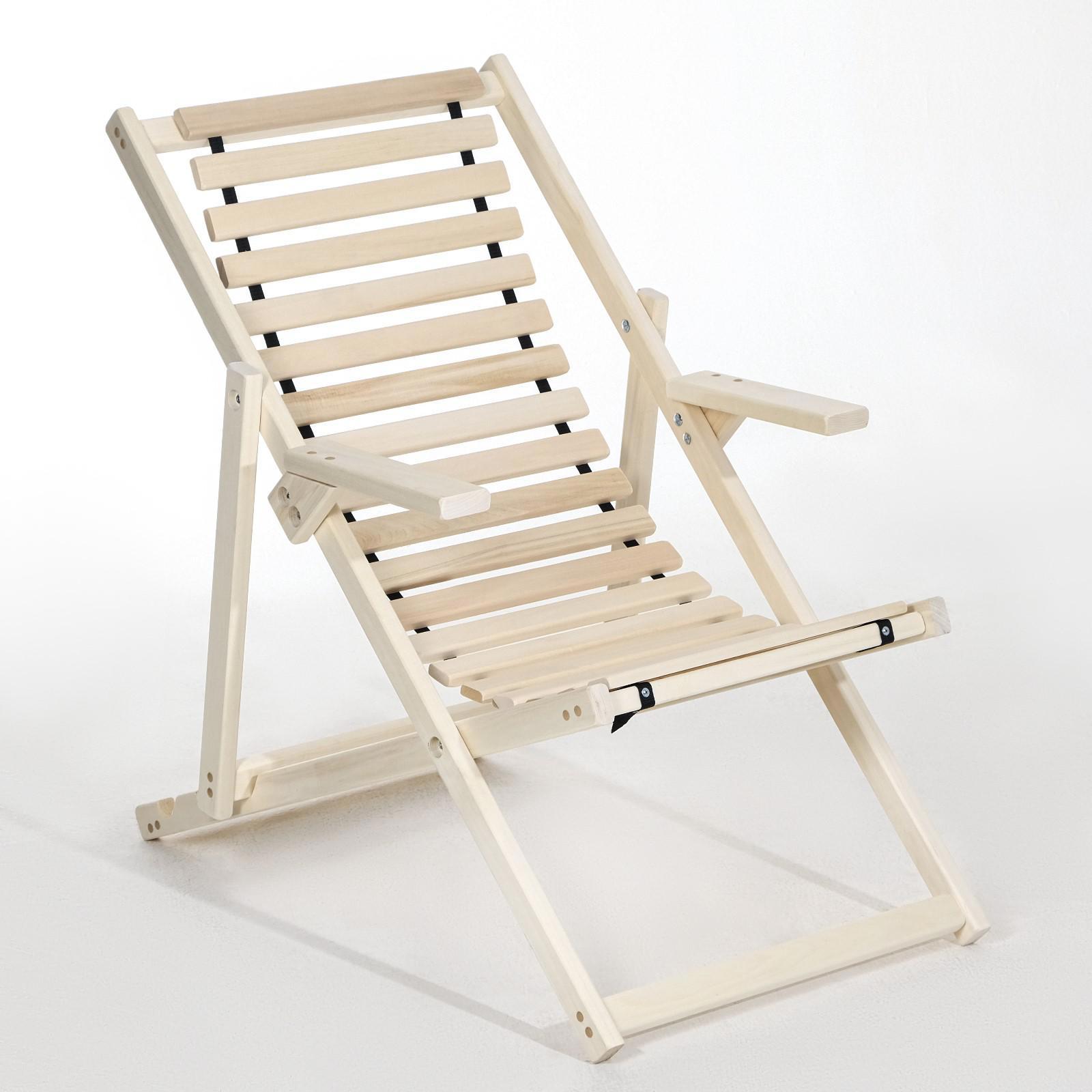 Изображение товара Складной деревянный шезлонг Добропаровъ 7088810 из липы для бани и отдыха
