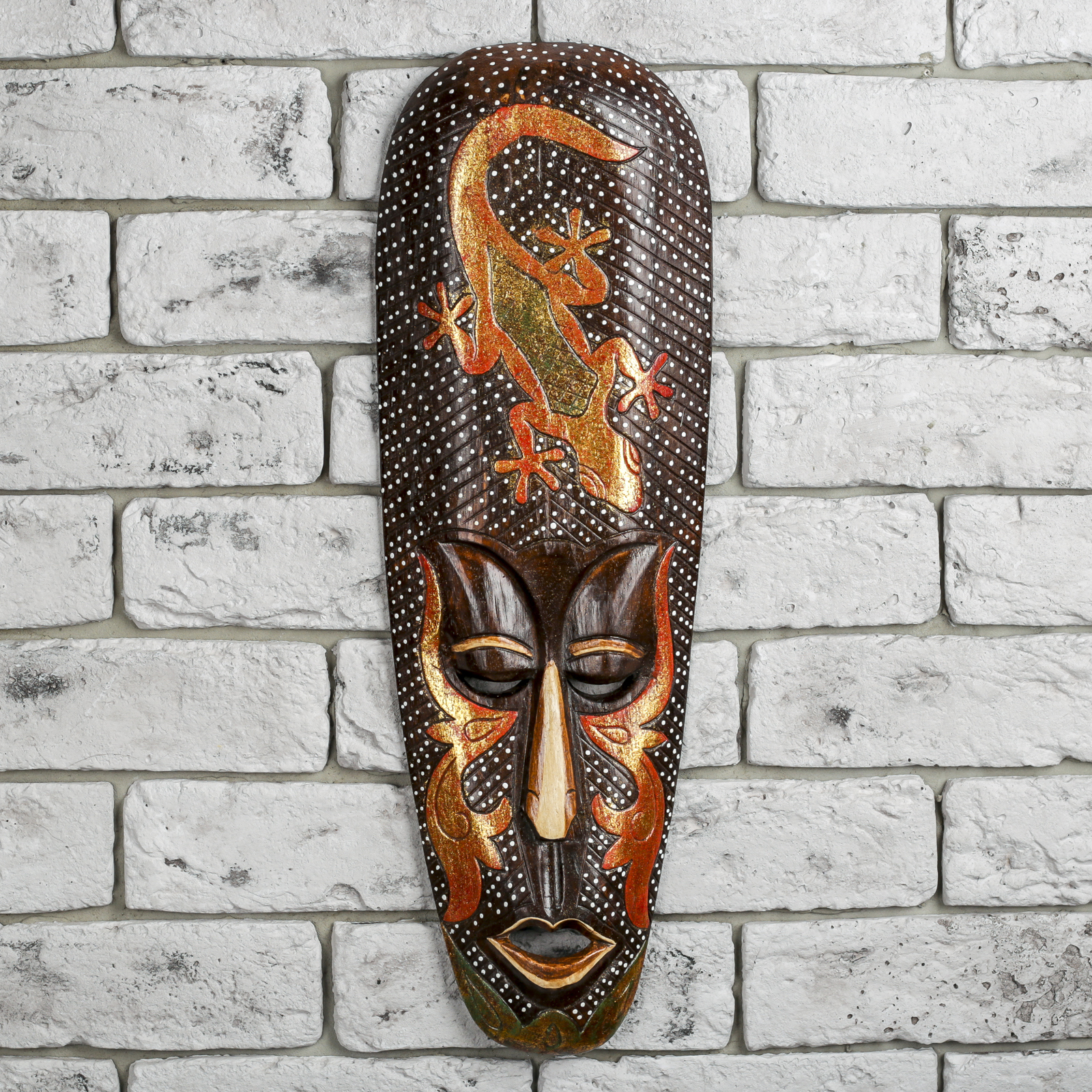 Изображение товара Панно-маска настенная "Абориген геккон" 50x2.5x16.5 см