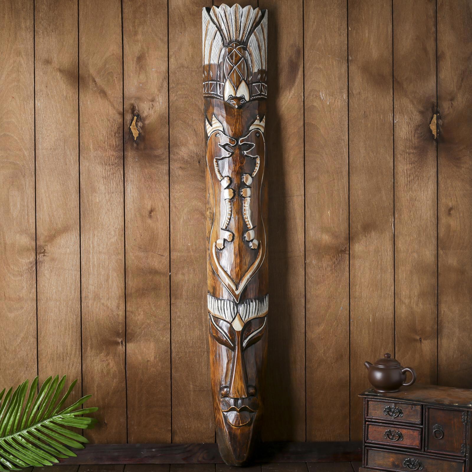 Изображение товара Панно-маска настенная «Абориген и драконы» 100x16x6 см