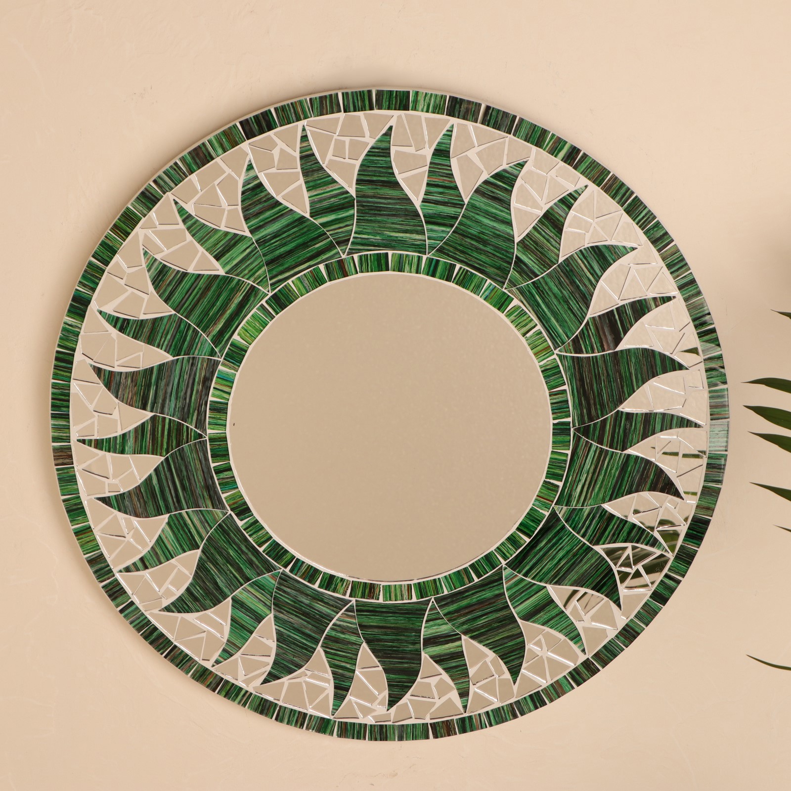 Изображение товара Панно зеркальное "Бежевое солнце" 40x1x40 см