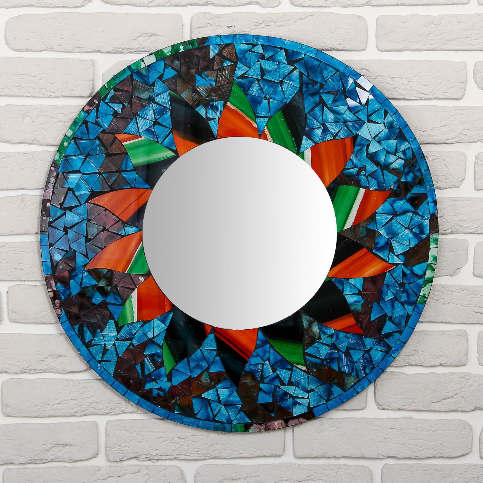 Изображение товара Панно зеркальное "Жёлто-зелёное солнце" 60x1x60 см