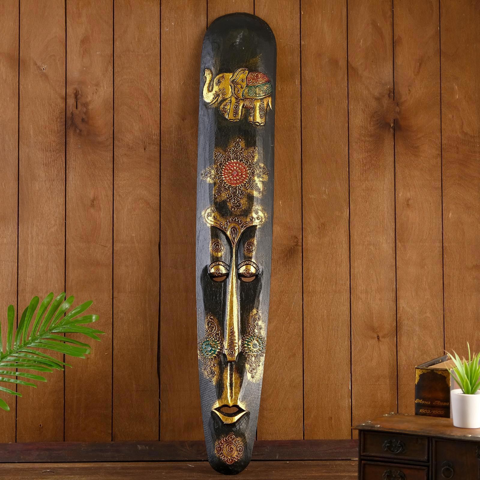 Изображение товара Панно-маска настенная "Слон" дерево 3x17x100 см