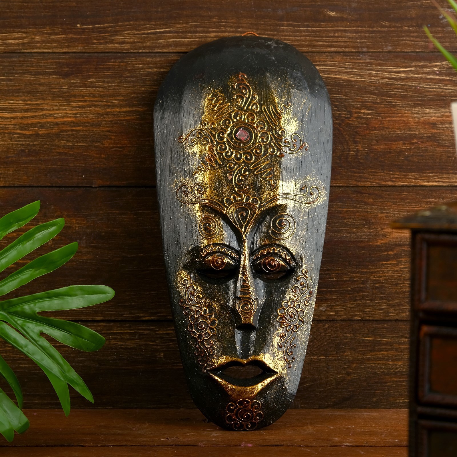 Изображение товара Панно-маска настенная "Узоры" дерево 3x12x30 см