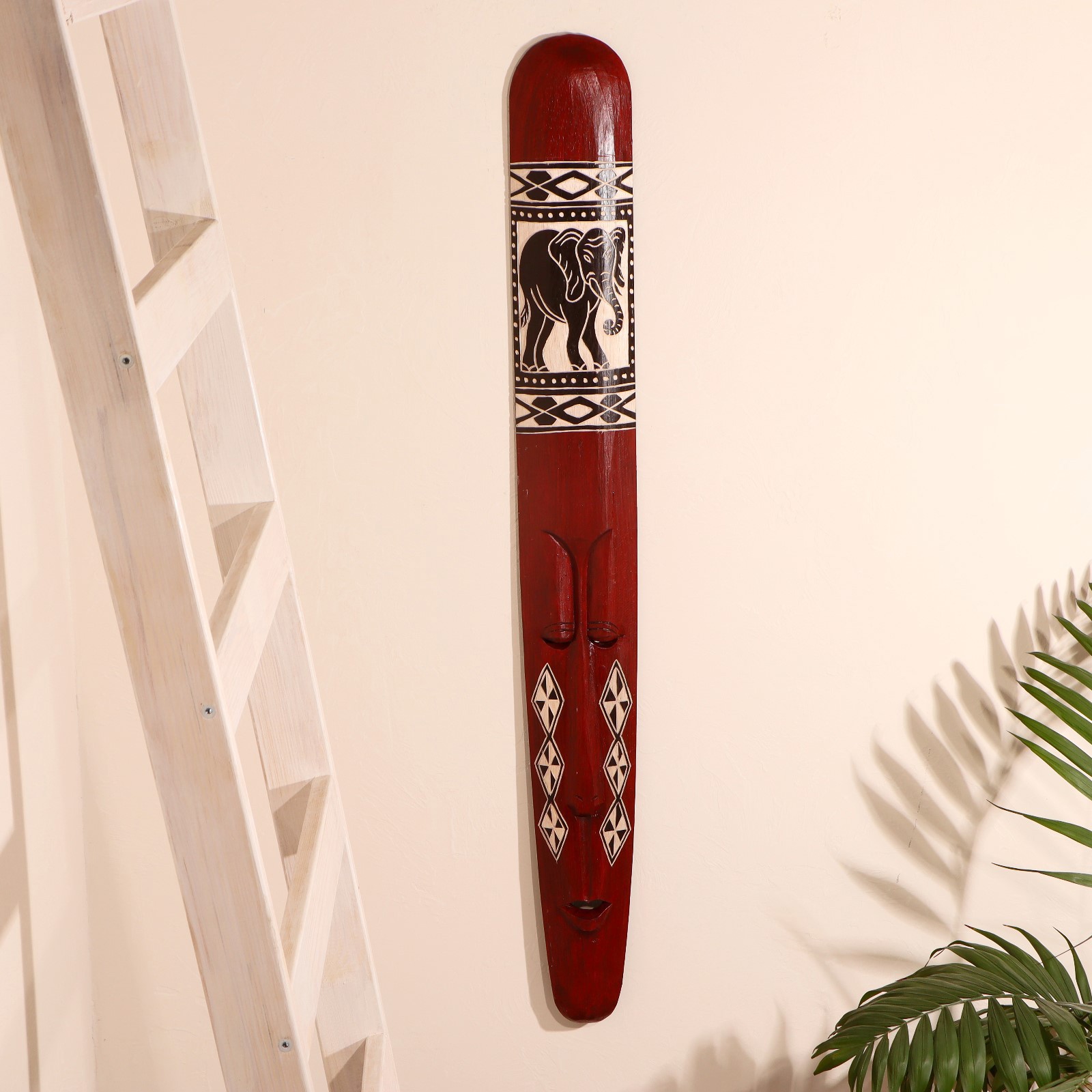 Изображение товара Панно-маска настенная Абориген коричневый со слоном 3x12x100 см