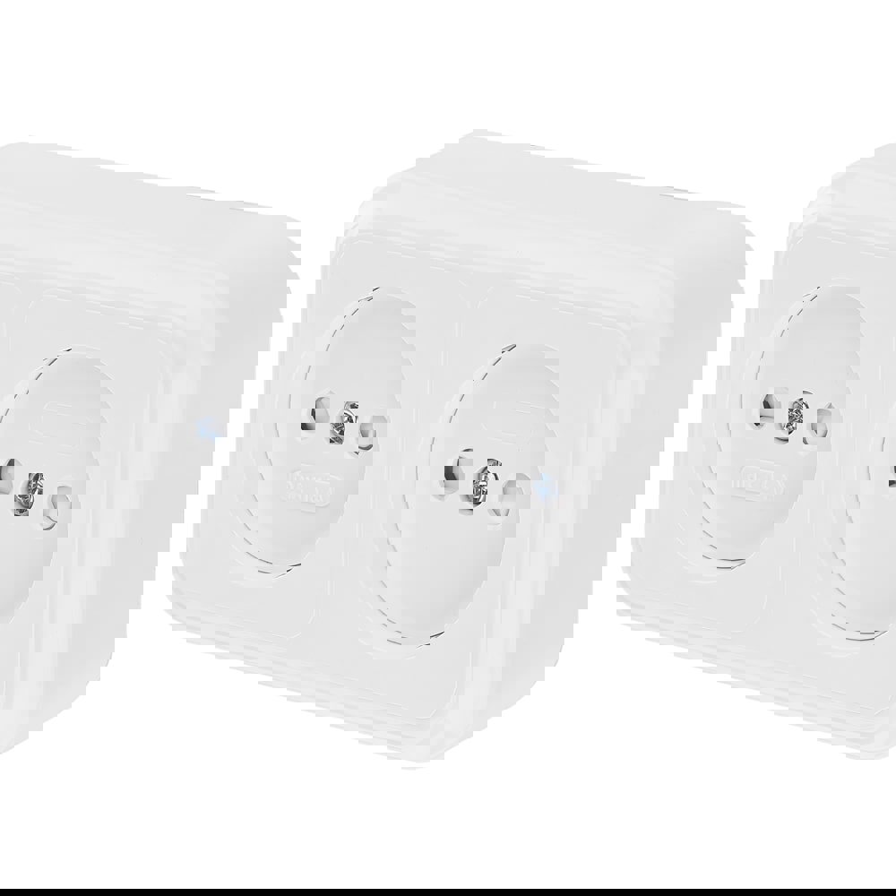 Изображение товара Розетка двойная накладная Bylectrica Пралеска РА16-273 цвет белый