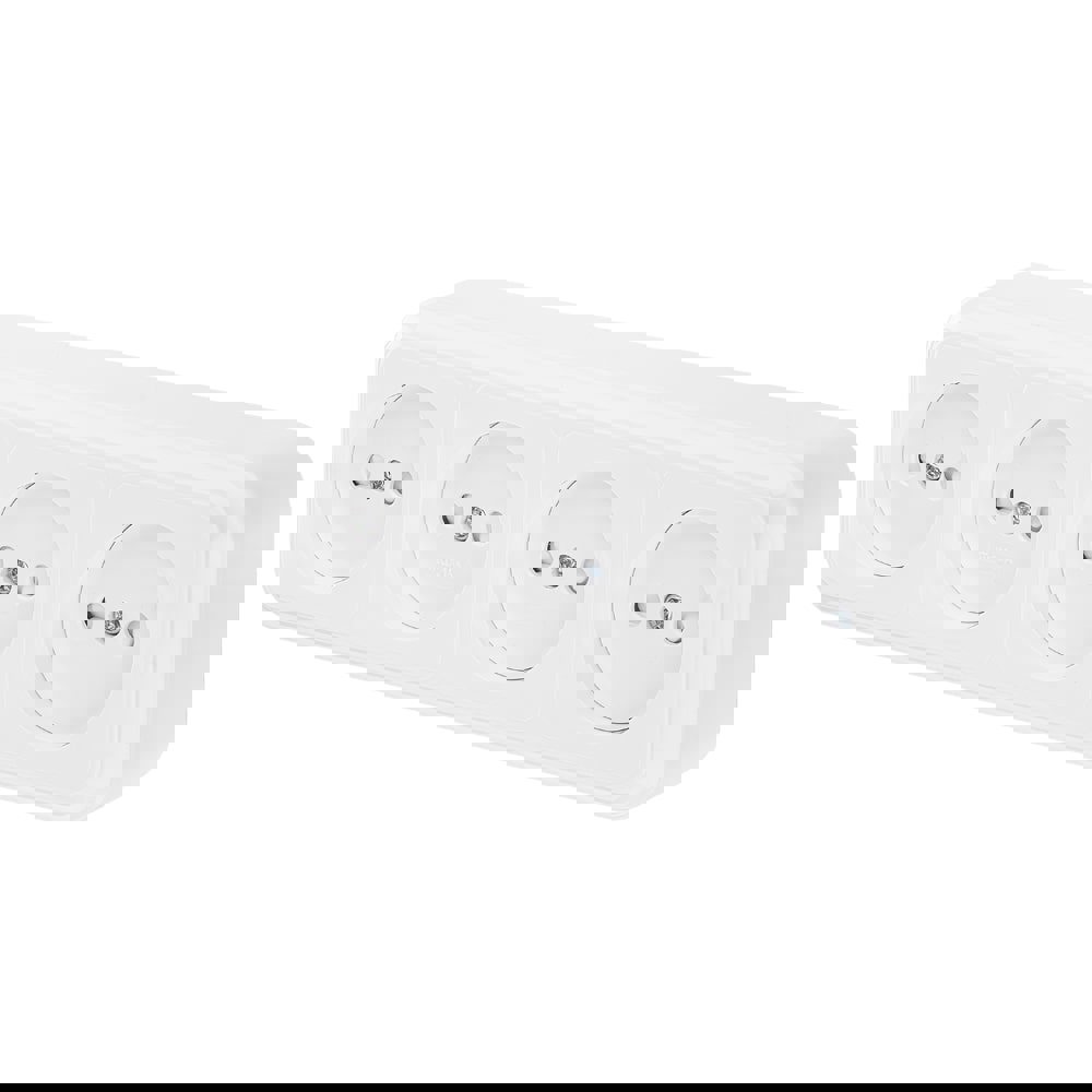 Изображение товара Розетка четверная накладная Bylectrica Пралеска РА16-277 цвет белый