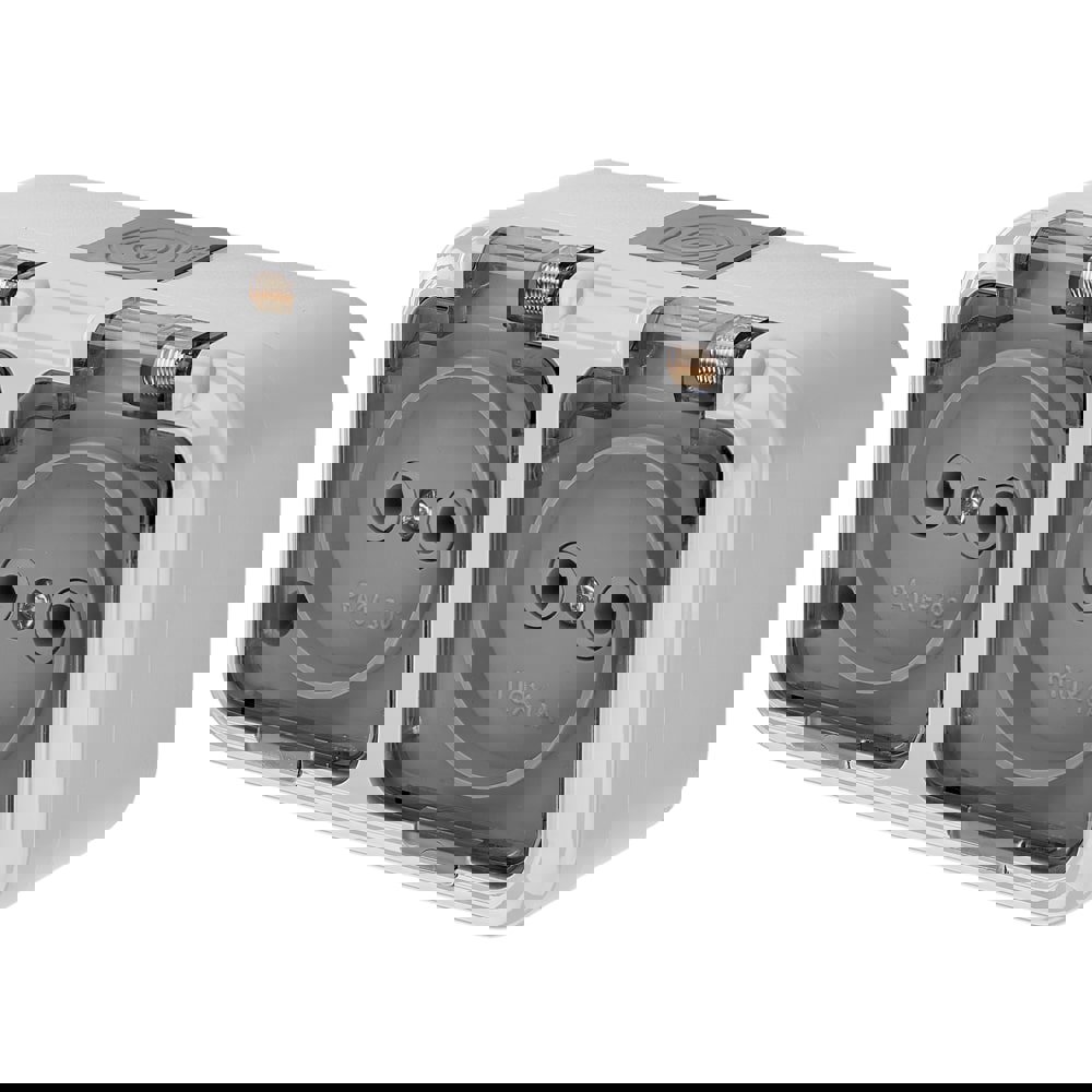 Изображение товара BYLECTRICA Розетка двойная накладная Пралеска аква РА16 302 02 серый