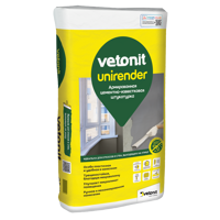 Изображение товара Штукатурка цементно-известковая Vetonit Unirender 25 кг для внутренних и наружных работ Изображение товара Штукатурка цементно-известковая Vetonit Unirender 25 кг для внутренних и наружных работ