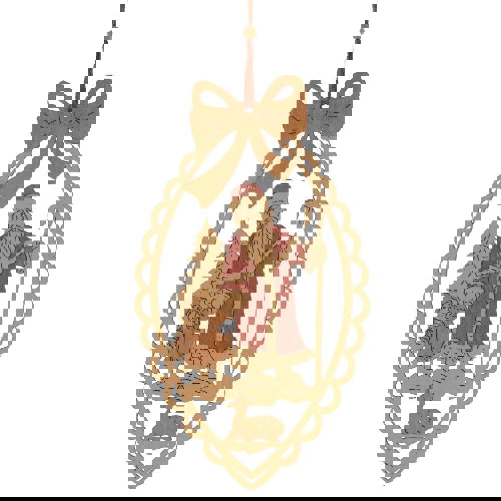 Изображение товара Новогоднее украшение Дед Мороз со Снегурочкой 0.5x27.5x16 см цвет золотой