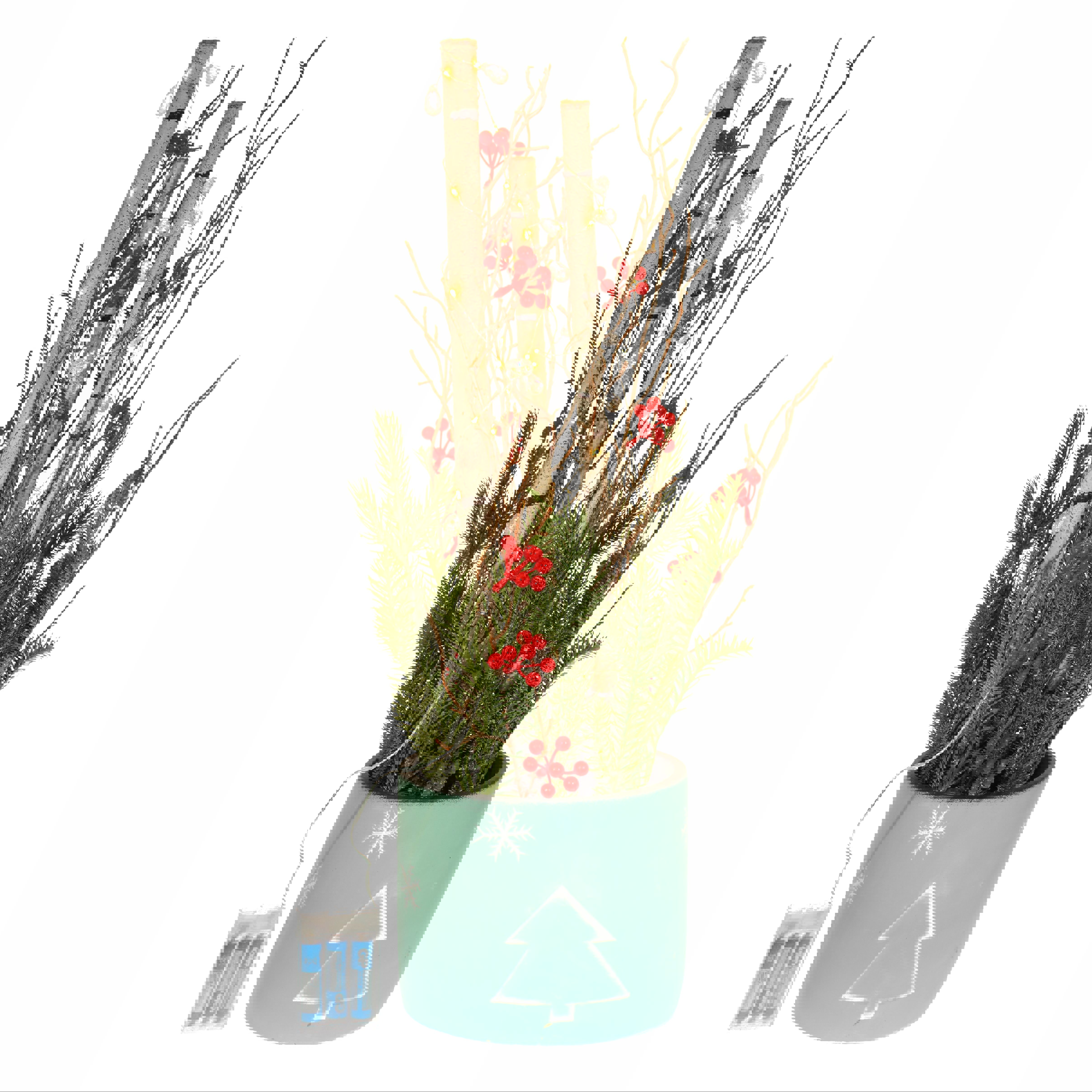 Изображение товара Новогоднее украшение Новогодняя композиция 28x64x28 см цвет красный