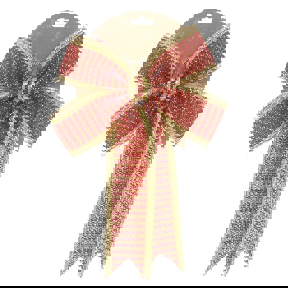 Изображение товара Новогоднее украшение Бант 2x26x20 см красное для елки и подарков