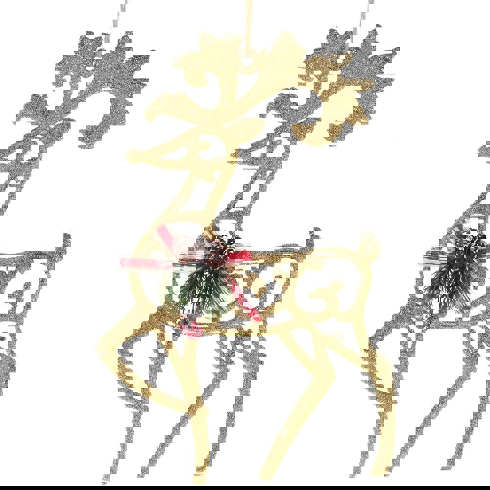 Изображение товара Новогоднее украшение Олень 0.5x26x17 см цвет золотой