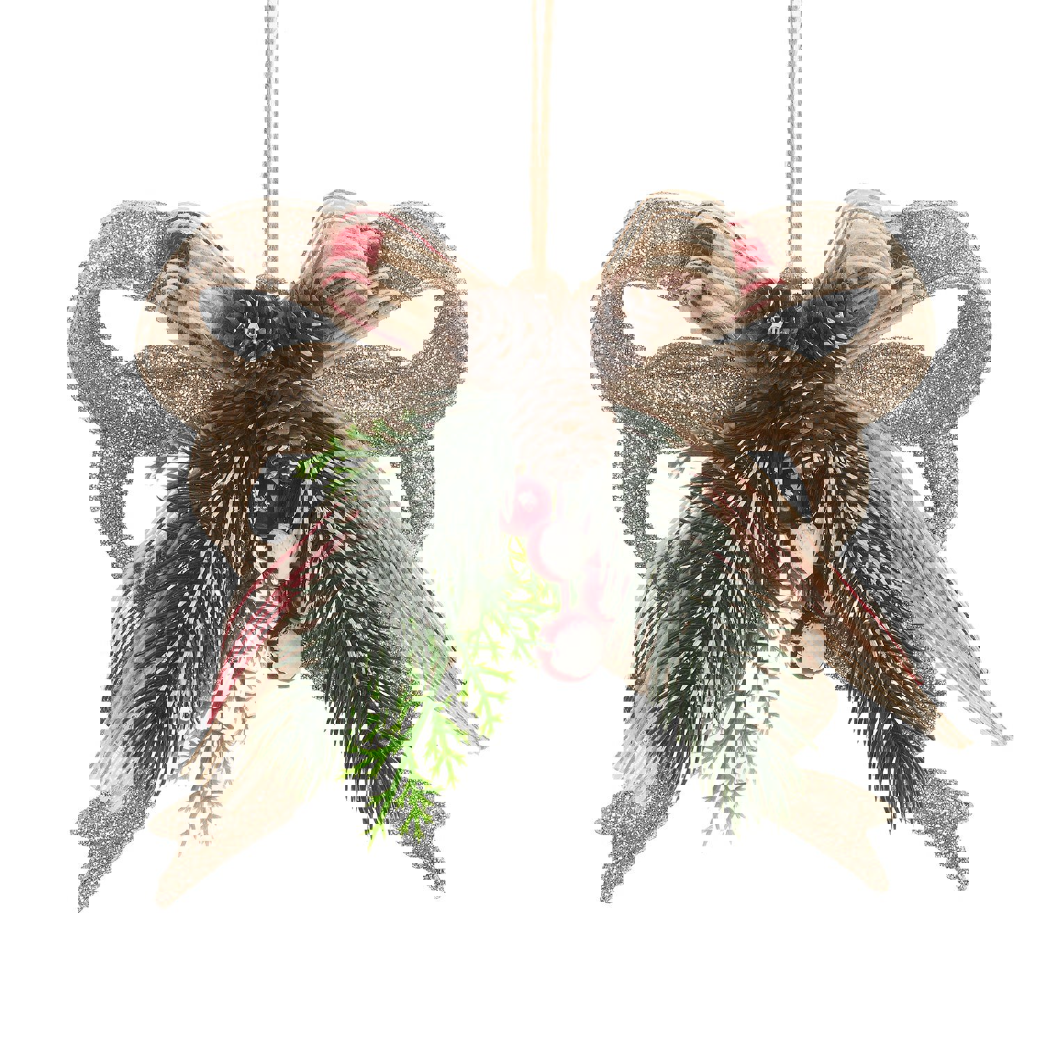 Изображение товара Новогодний банты золотой 5x17x19.5 см украшение для елки