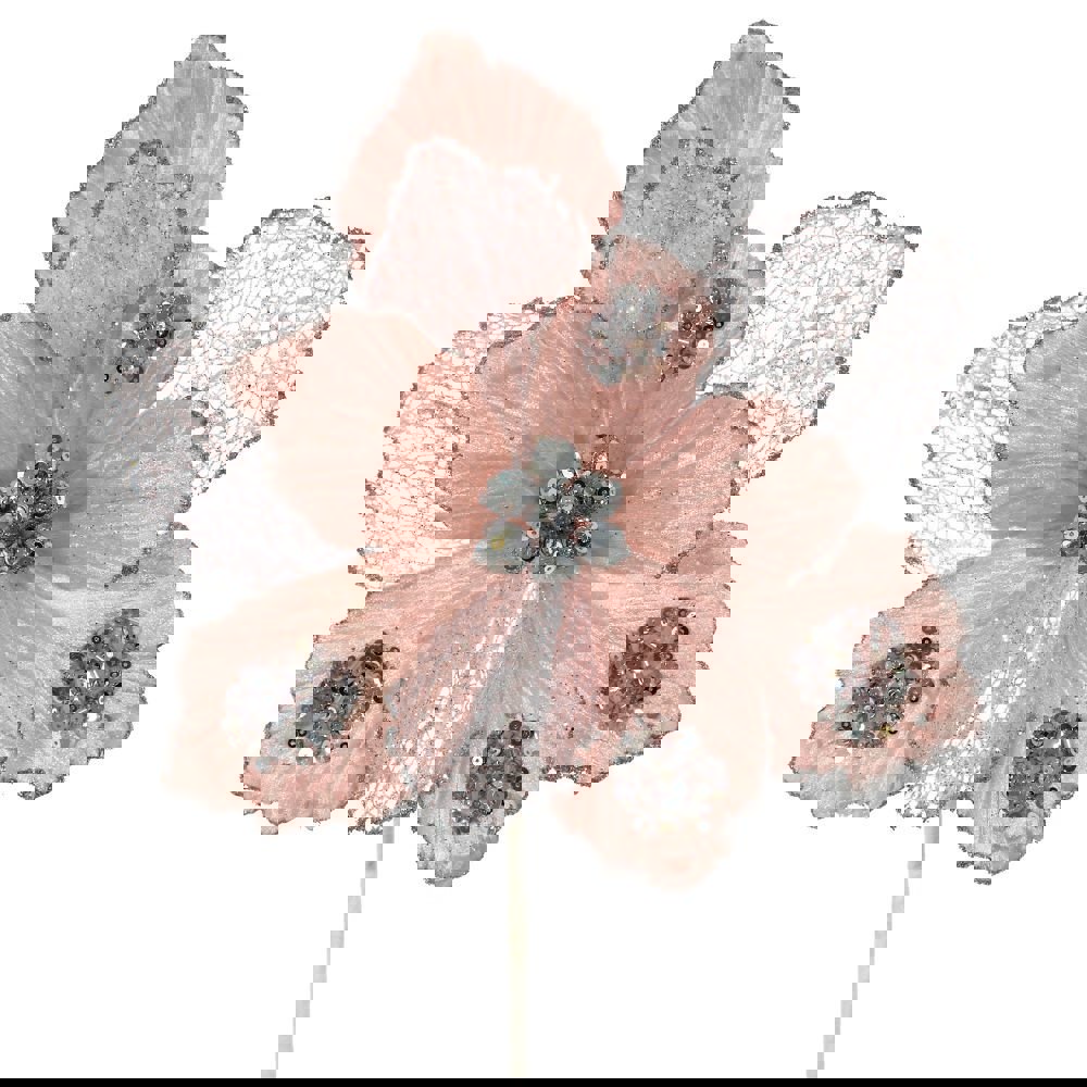 Изображение товара Новогоднее украшение 755184 30x36x30 см пепельно-розовое с блестками