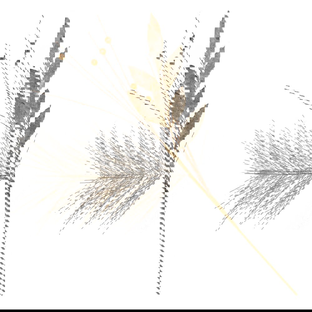 Изображение товара Новогоднее украшение Ветка 15x71x28 см золотая мерцающая елочное украшение