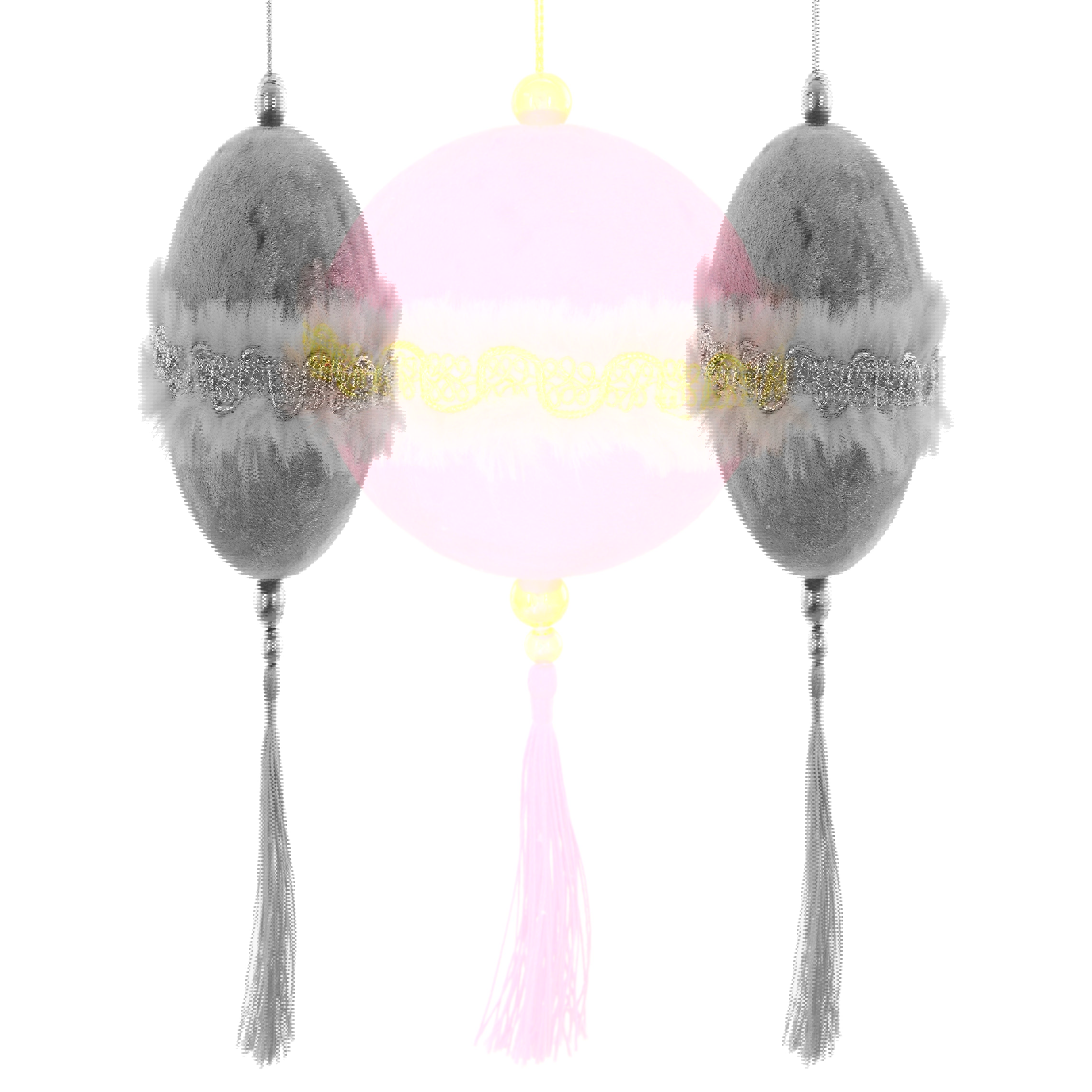 Изображение товара Новогоднее украшение Шар 9x20x9 см цвет розовый